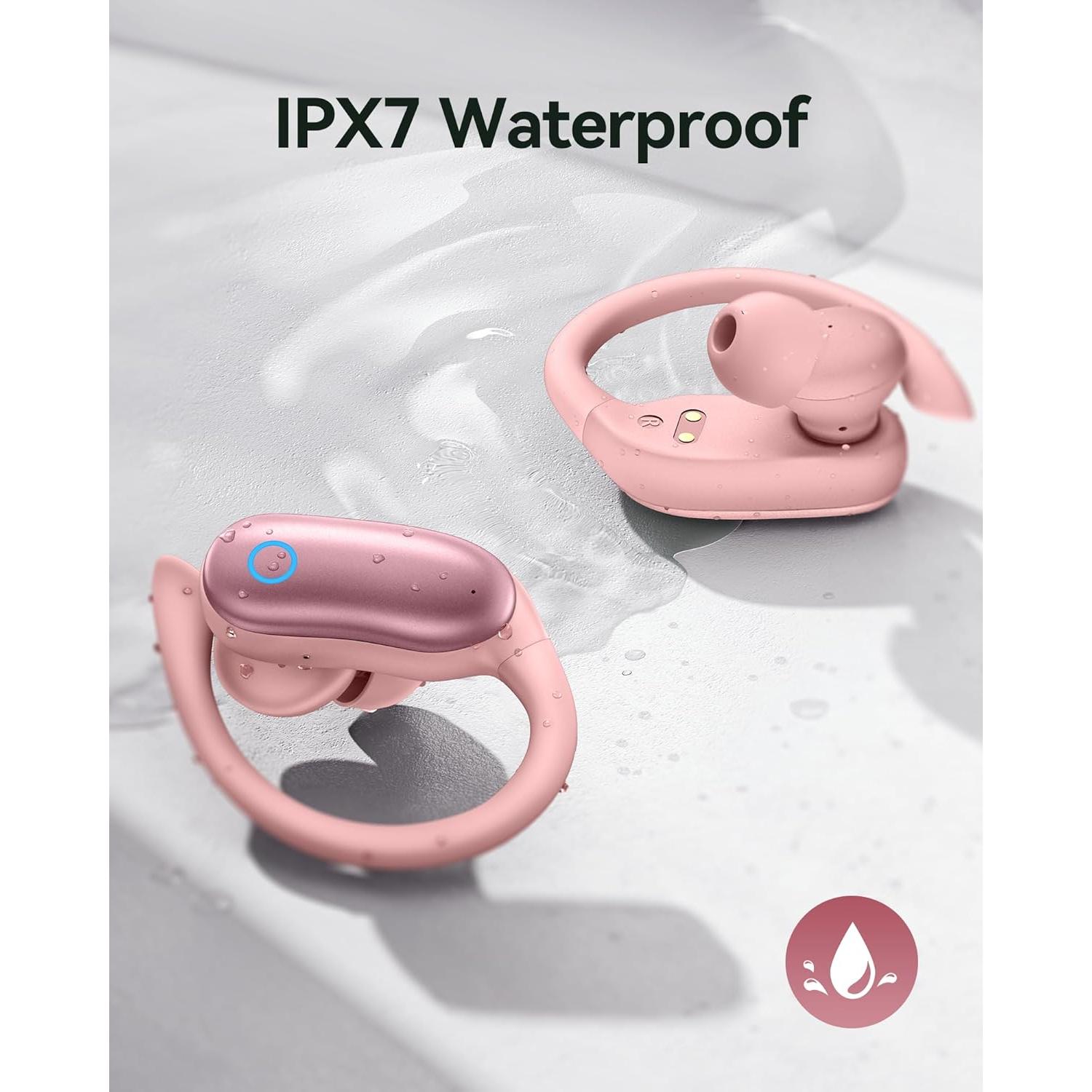 Auriculares Inalámbricos GNMN V7 Bluetooth 5.3 IPX7 Rosa