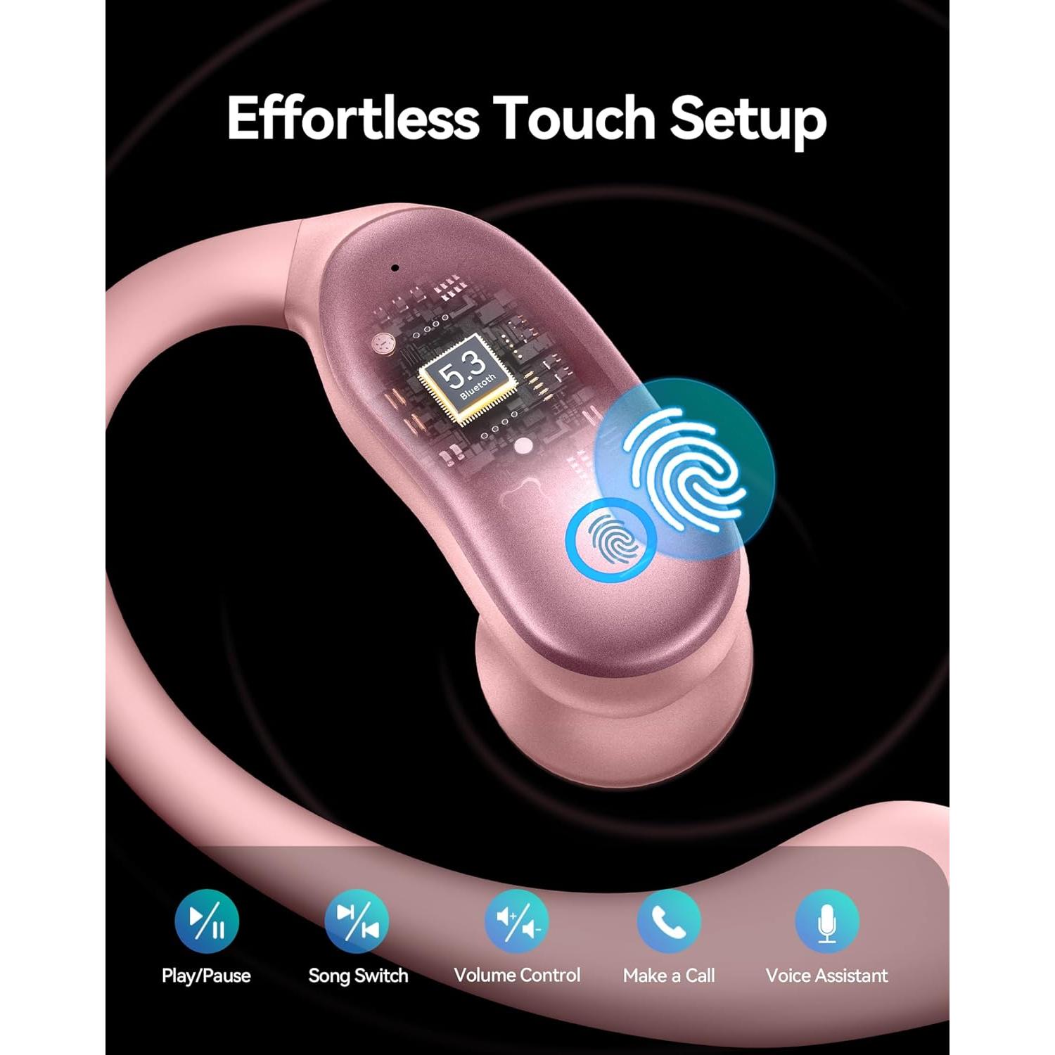 Auriculares Inalámbricos GNMN V7 Bluetooth 5.3 IPX7 Rosa