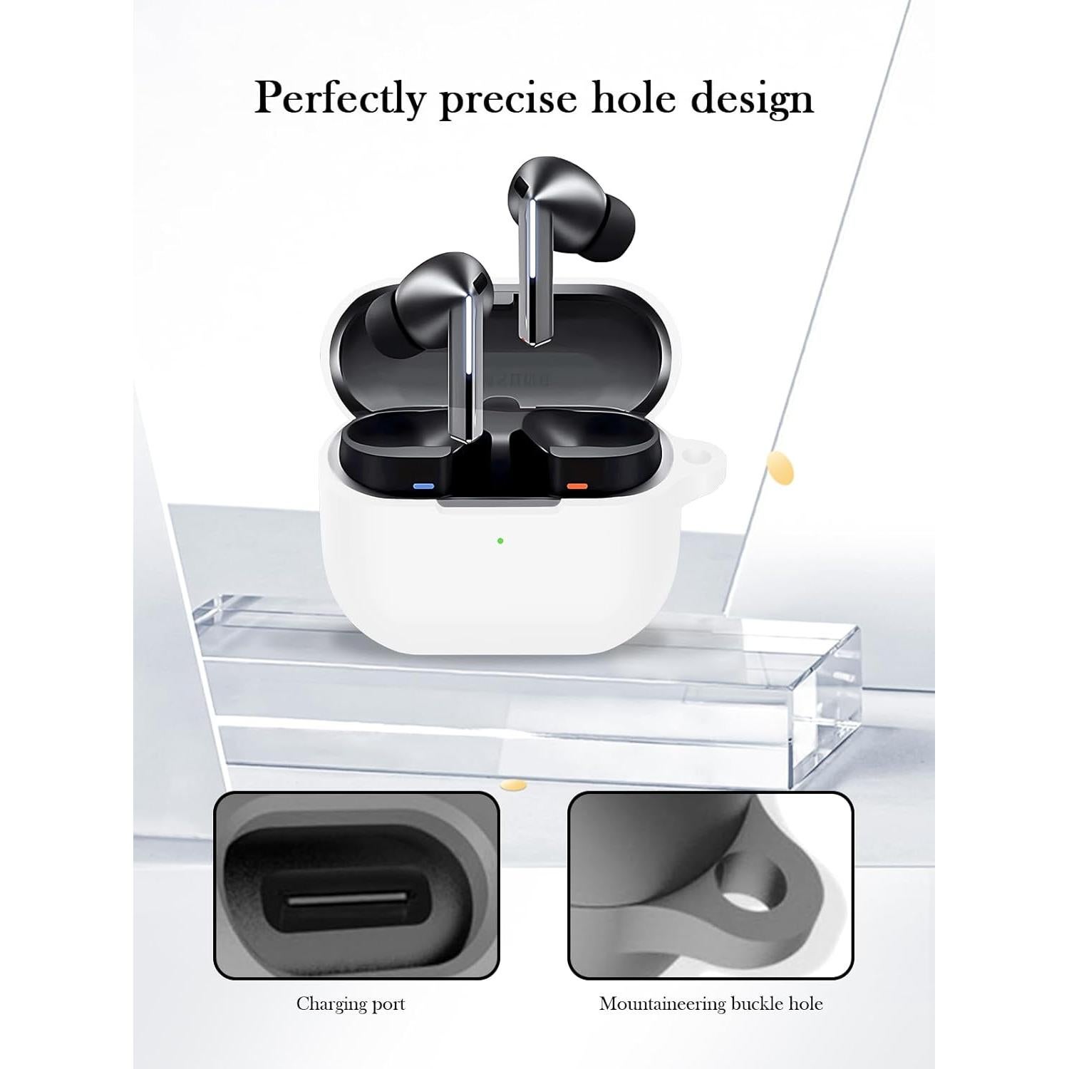 Funda de Silicona Suave para Samsung Galaxy Buds3/3 Pro - Blanco