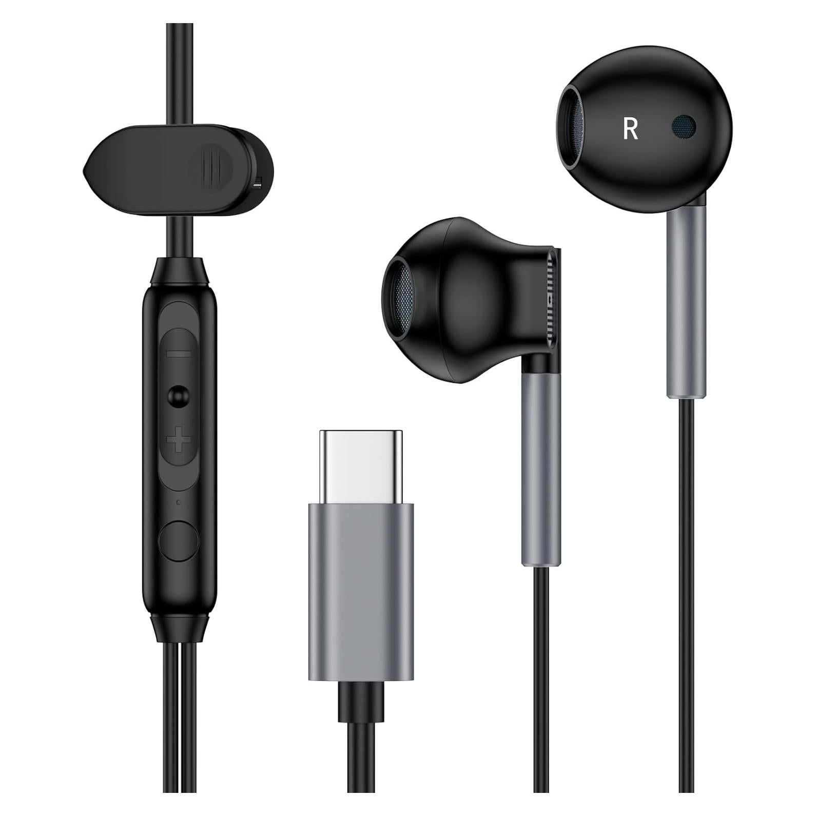 Auriculares In-Ear USB C HiFi con Micrófono para Android y iPhone