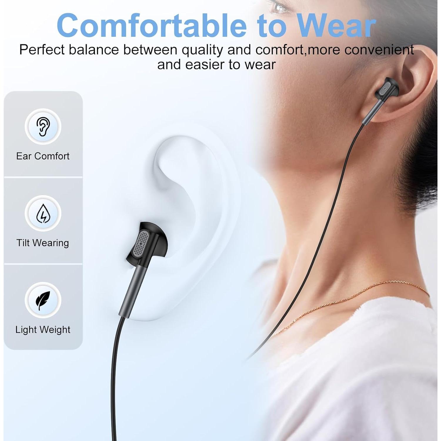 Auriculares In-Ear USB C HiFi con Micrófono para Android y iPhone