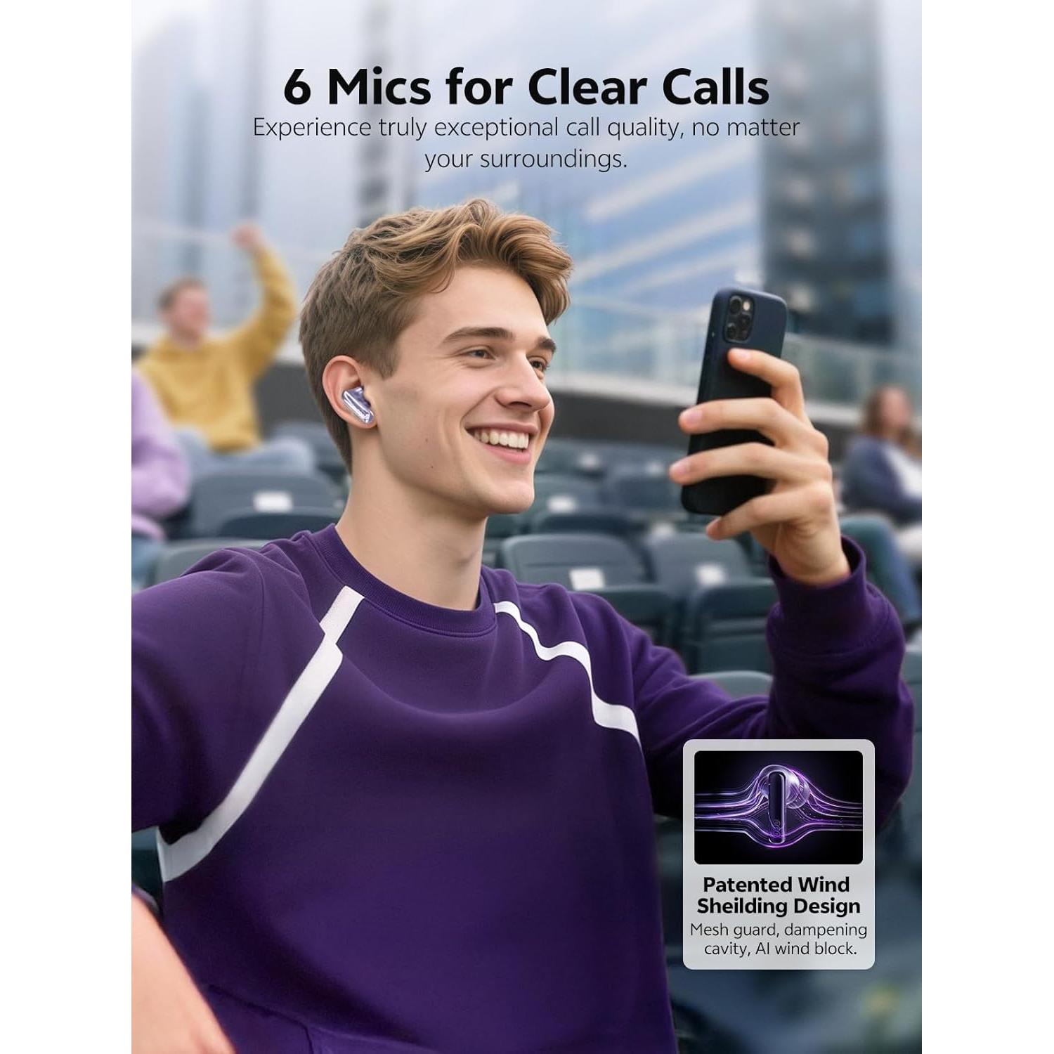 Auriculares Inalámbricos QCY MeloBuds N70 con ANC y Bluetooth 6.0