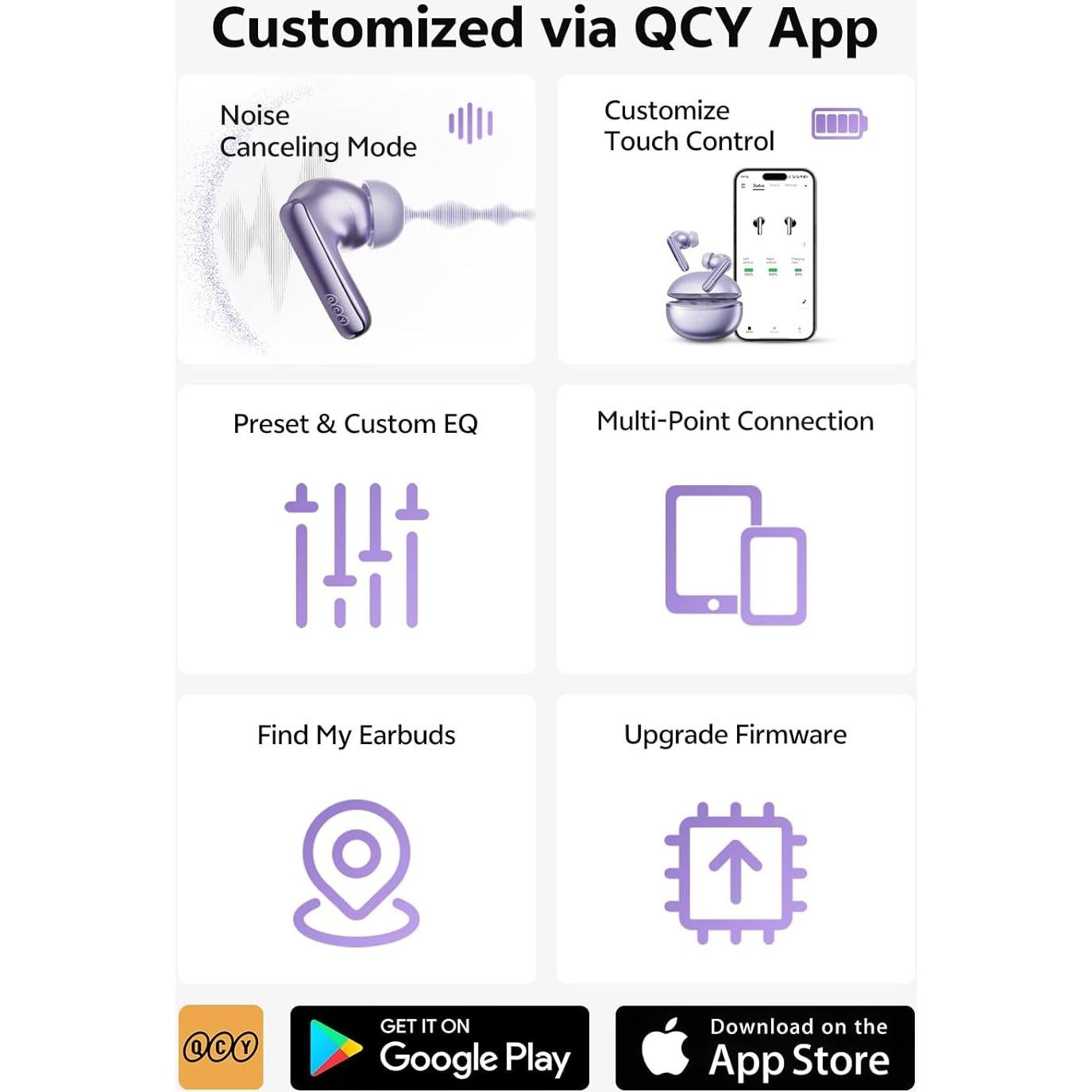 Auriculares Inalámbricos QCY MeloBuds N70 con ANC y Bluetooth 6.0