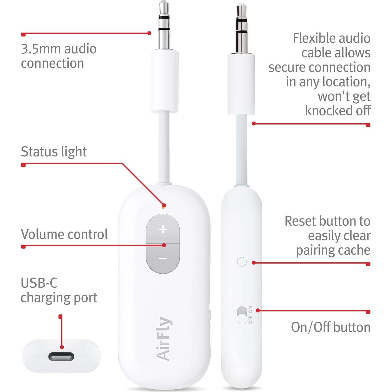 Twelve South AirFly SE | Adaptador Bluetooth Inalámbrico