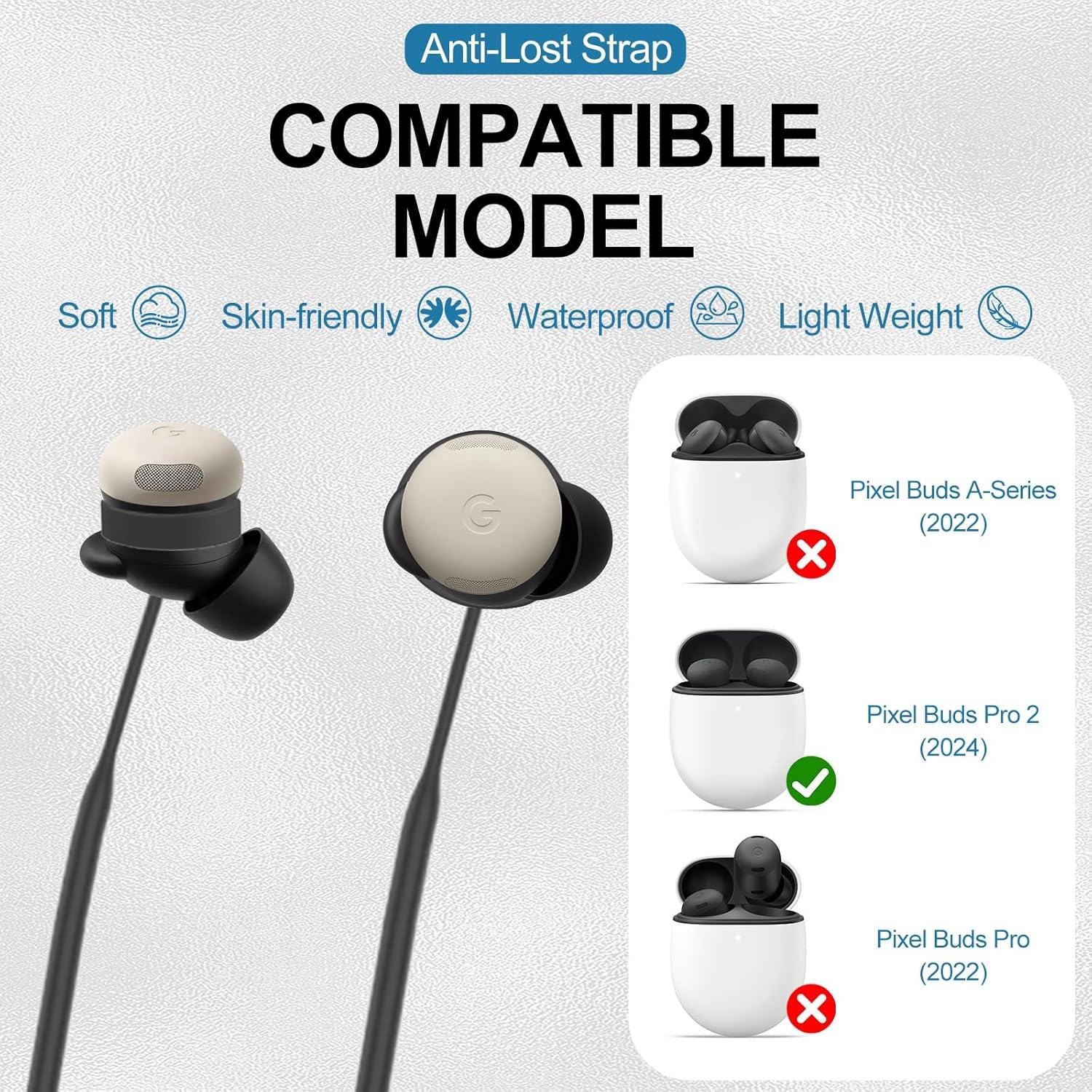 Correa Antipérdida Silicona Suave PUCGUE para Pixel Buds Pro 2