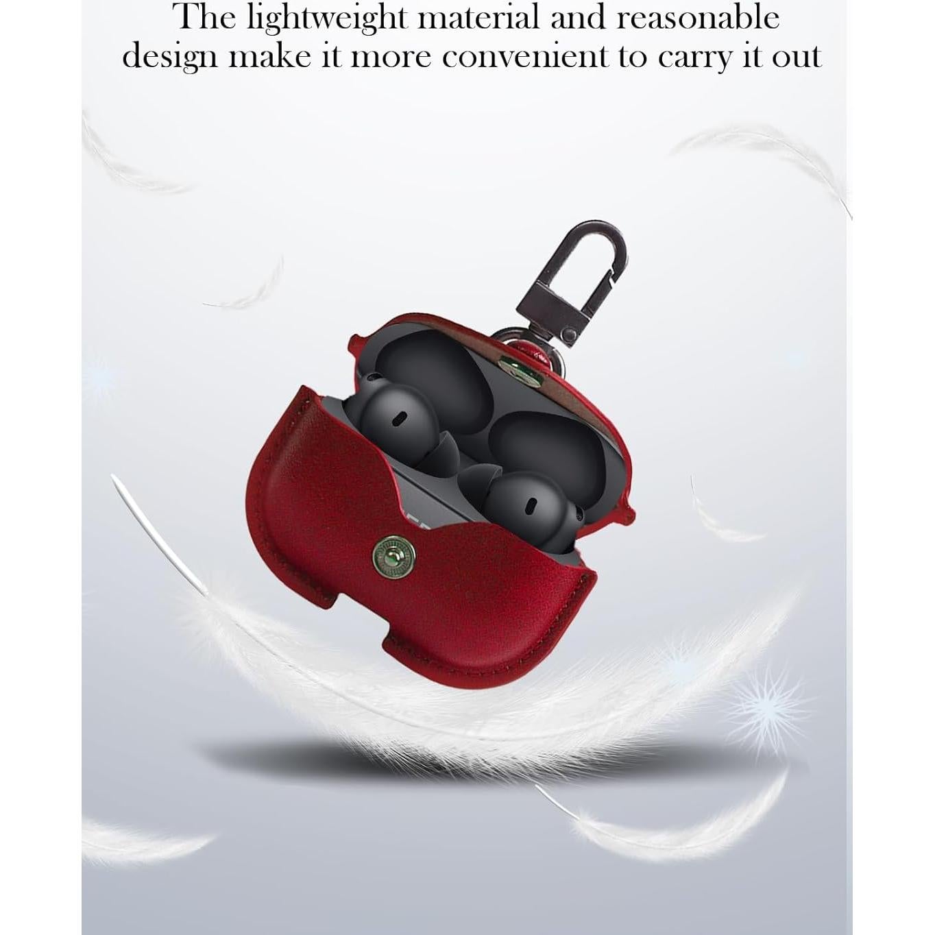 Funda de Cuero PU BOVUGAC para Oneplus Buds 4 - Rojo