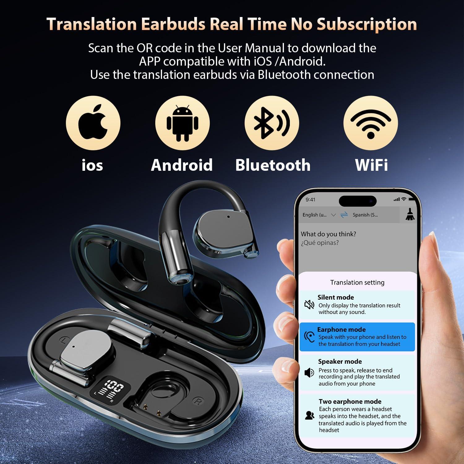 Auriculares Inalámbricos Bluetooth Mtmult con Traducción en Tiempo Real