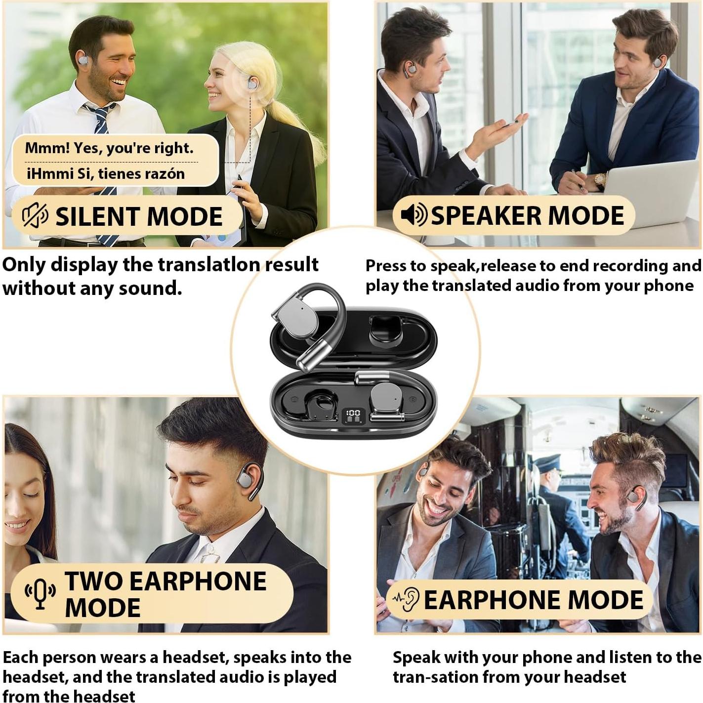 Auriculares Inalámbricos Bluetooth Mtmult con Traducción en Tiempo Real