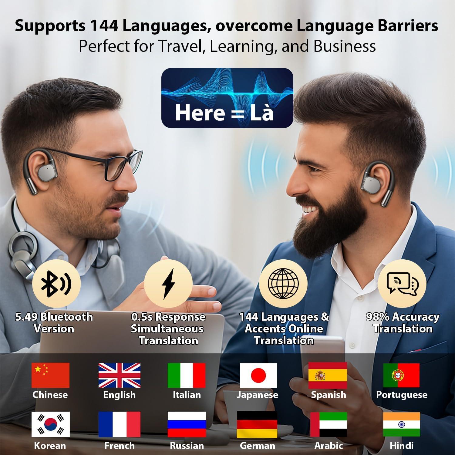 Auriculares Inalámbricos Bluetooth Mtmult con Traducción en Tiempo Real