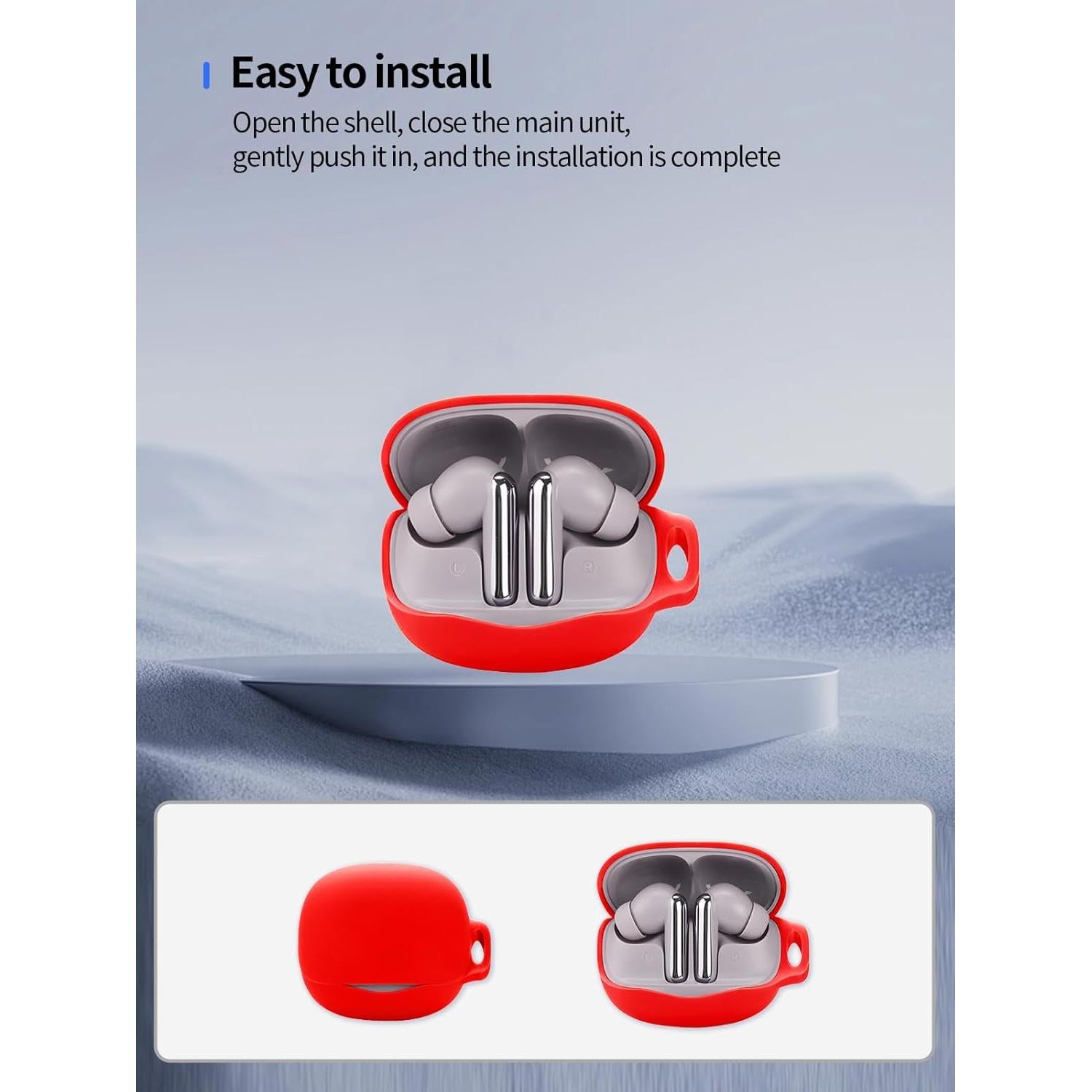 Estuche de Silicona Rojo para Auriculares QCY MeloBuds N50