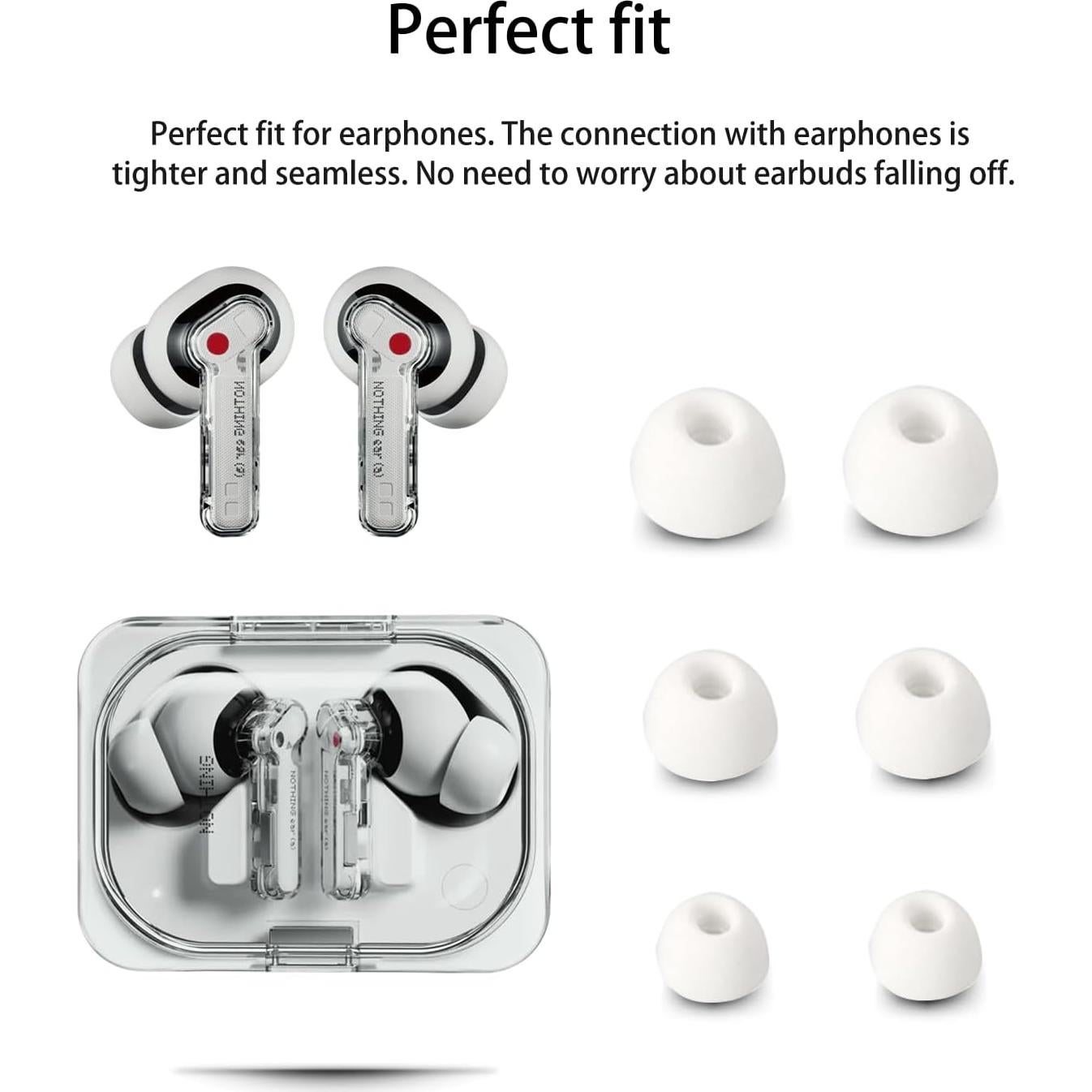 Auriculares de Reemplazo Silicona NOUKAJU para Nothing Ear (a) - 3 Tamaños