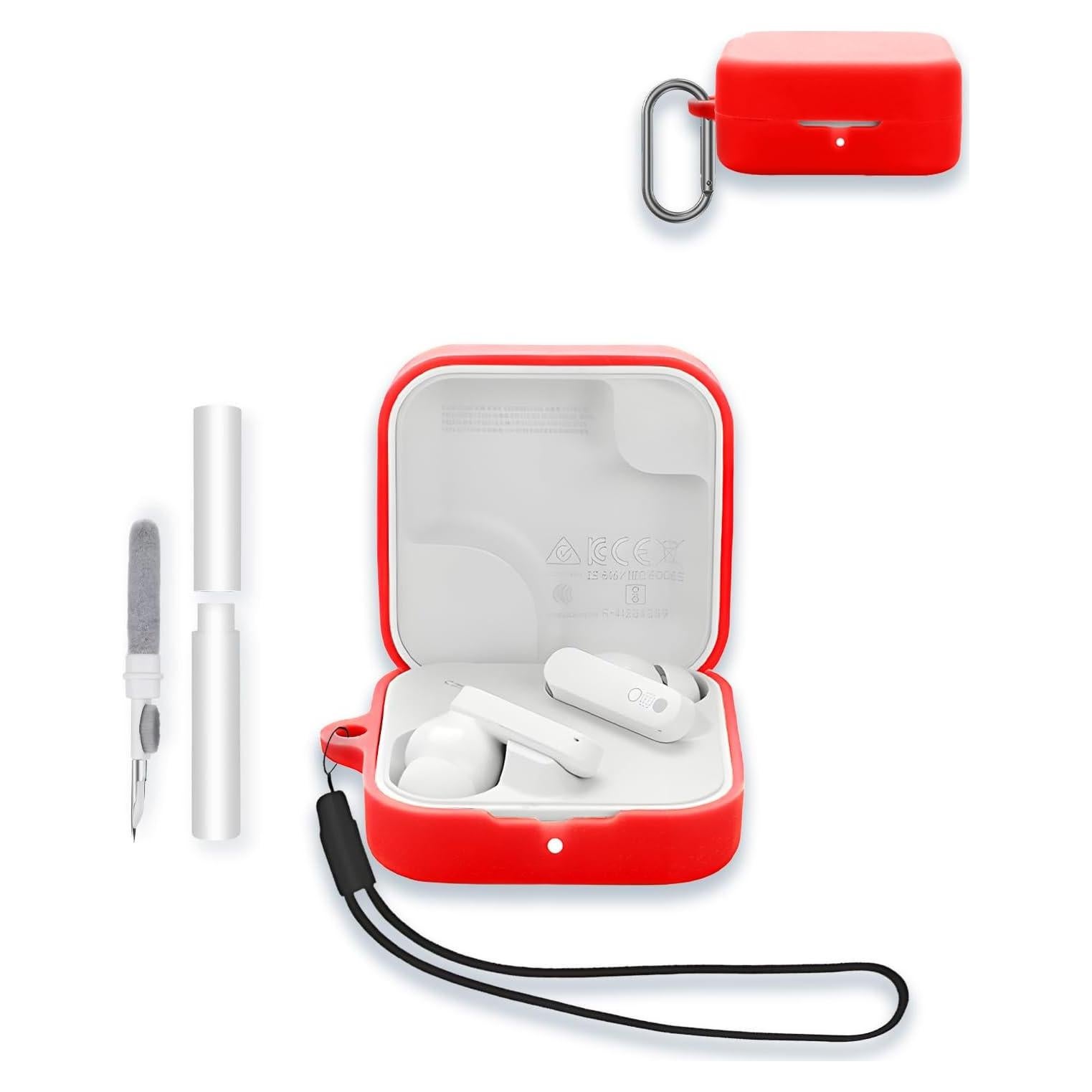 Funda de Silicona WUNIAK para CMF Nothing Buds 2a - Rojo