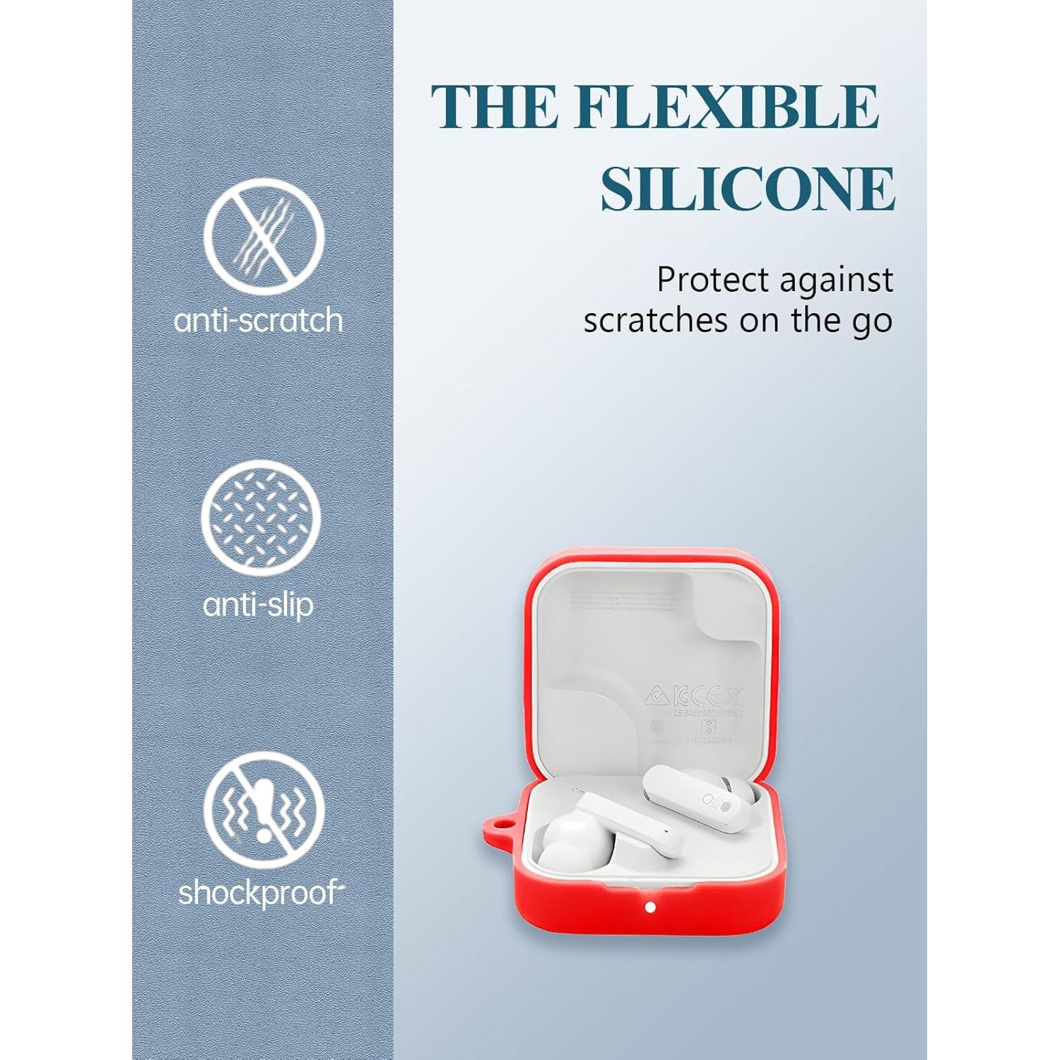 Funda de Silicona WUNIAK para CMF Nothing Buds 2a - Rojo