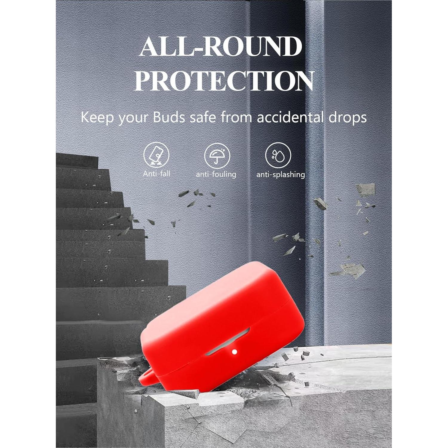 Funda de Silicona WUNIAK para CMF Nothing Buds 2a - Rojo