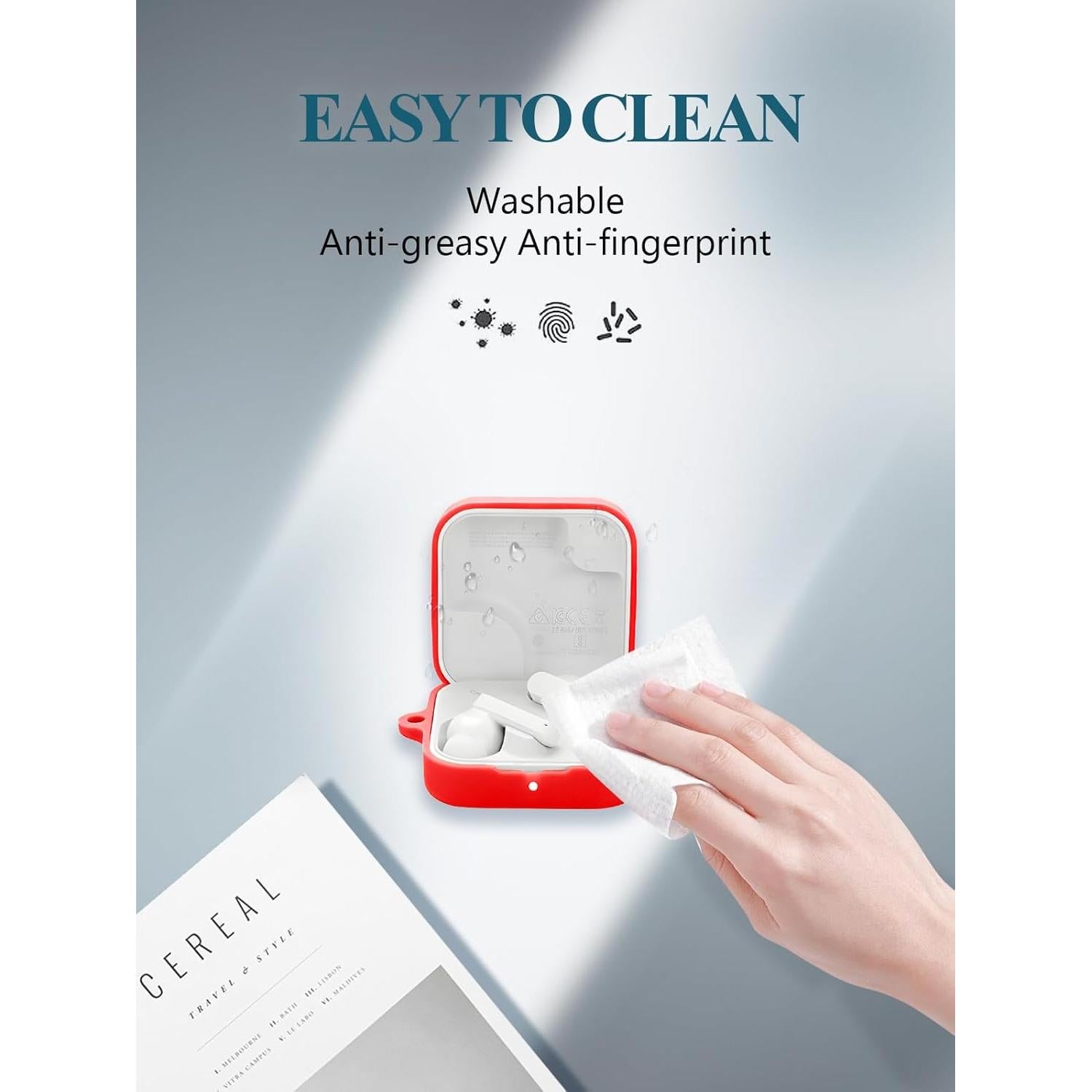 Funda de Silicona WUNIAK para CMF Nothing Buds 2a - Rojo