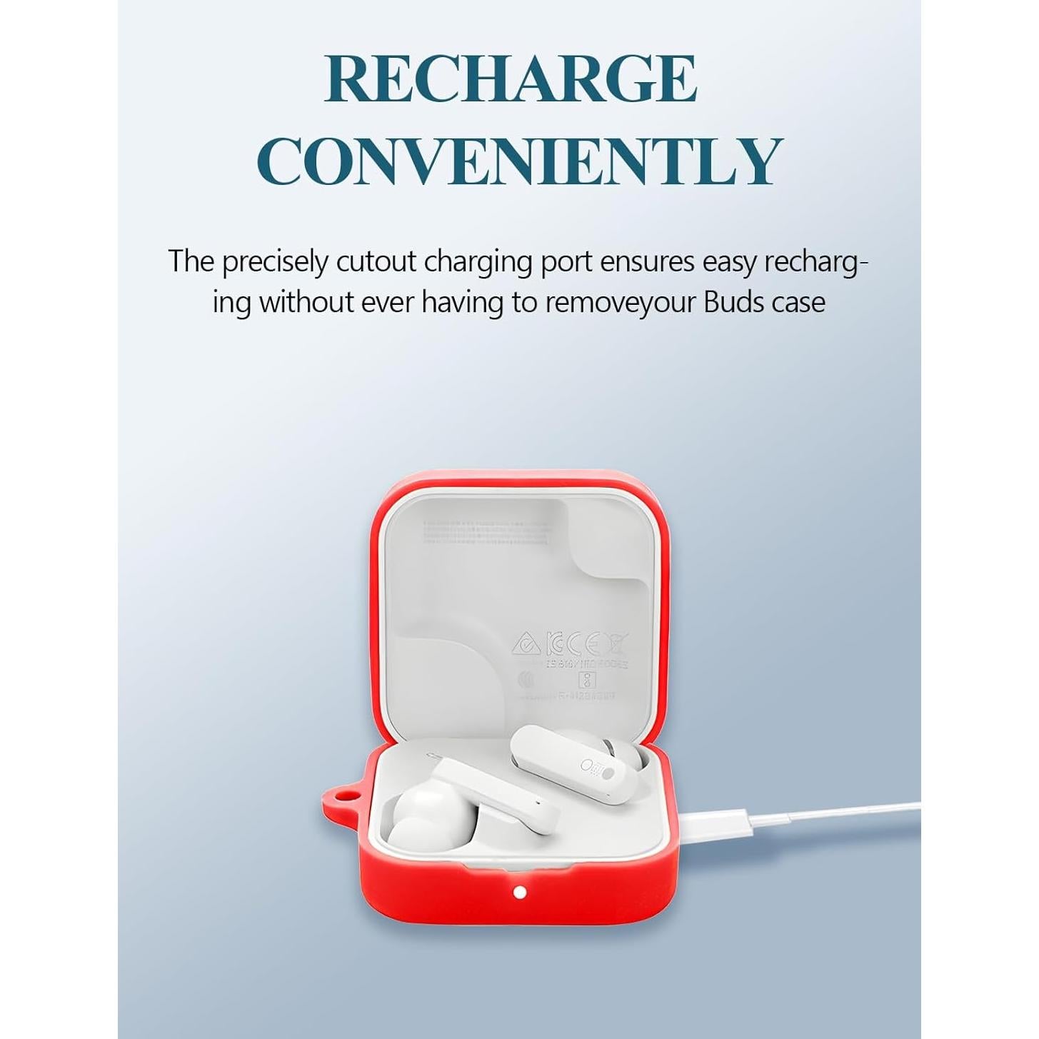 Funda de Silicona WUNIAK para CMF Nothing Buds 2a - Rojo