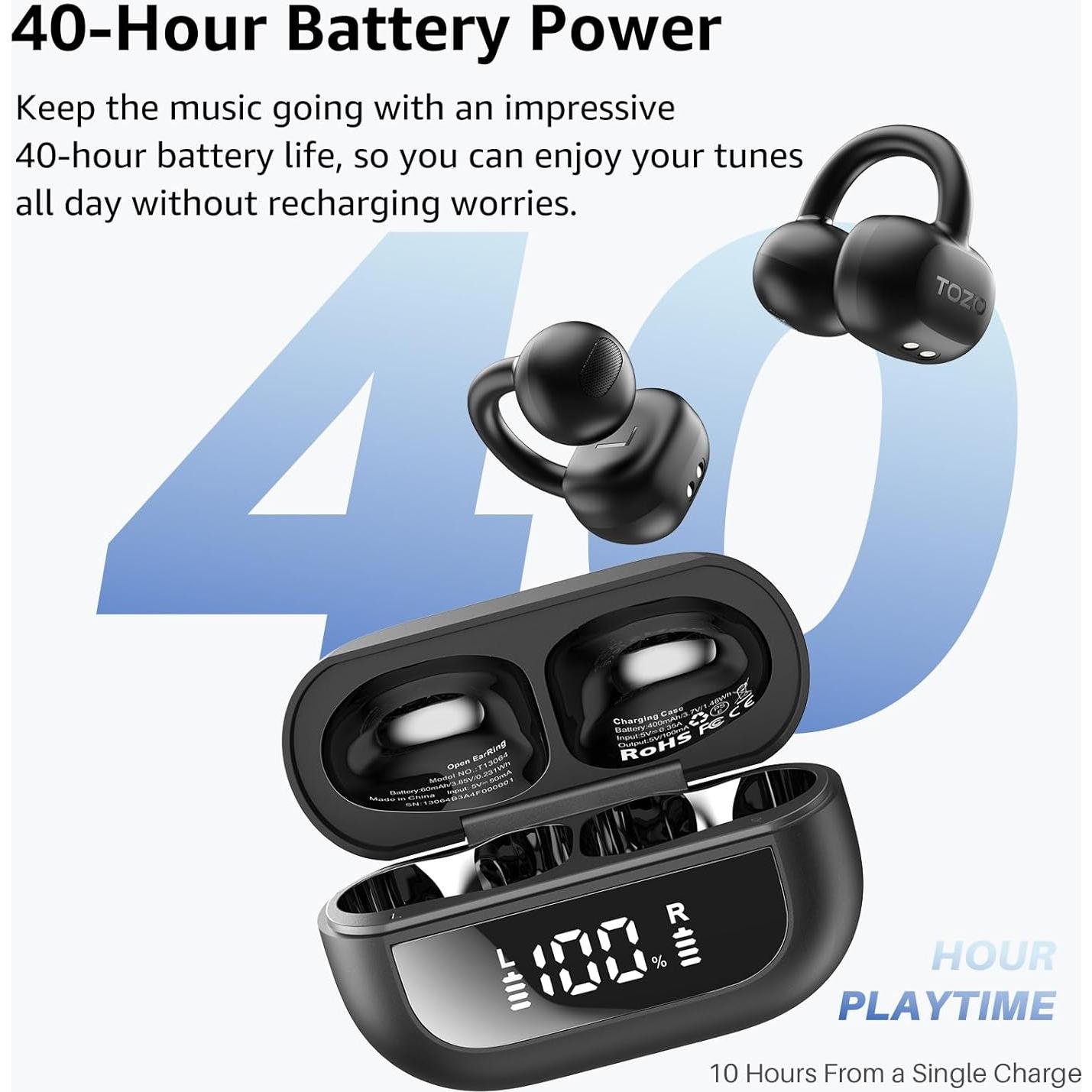 Auriculares Inalámbricos TOZO A1 Bluetooth 5.3 IPX5 Ultra Ligeros