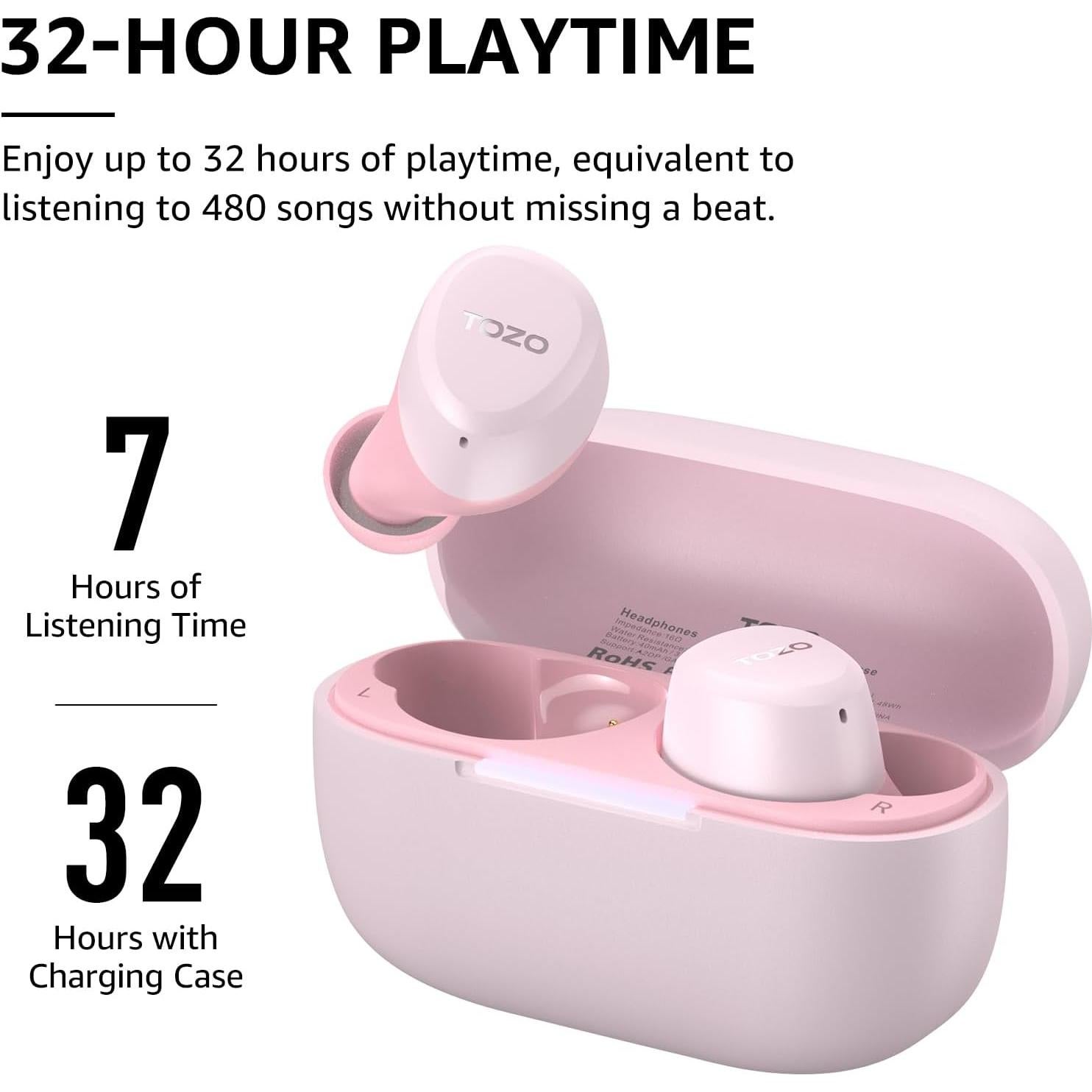 Auriculares Inalámbricos TOZO A1 Bluetooth 5.3 IPX5 Ultra Ligeros