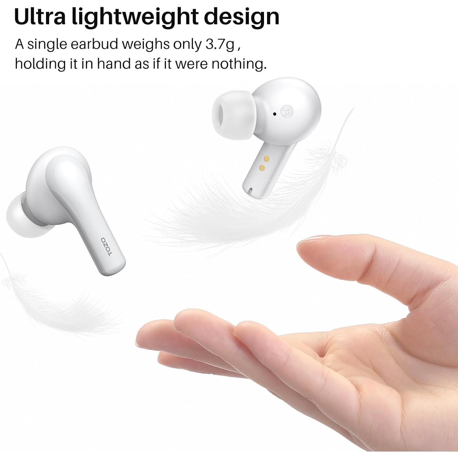 Auriculares Inalámbricos TOZO A2 Bluetooth 5.3 IPX5 Blancos