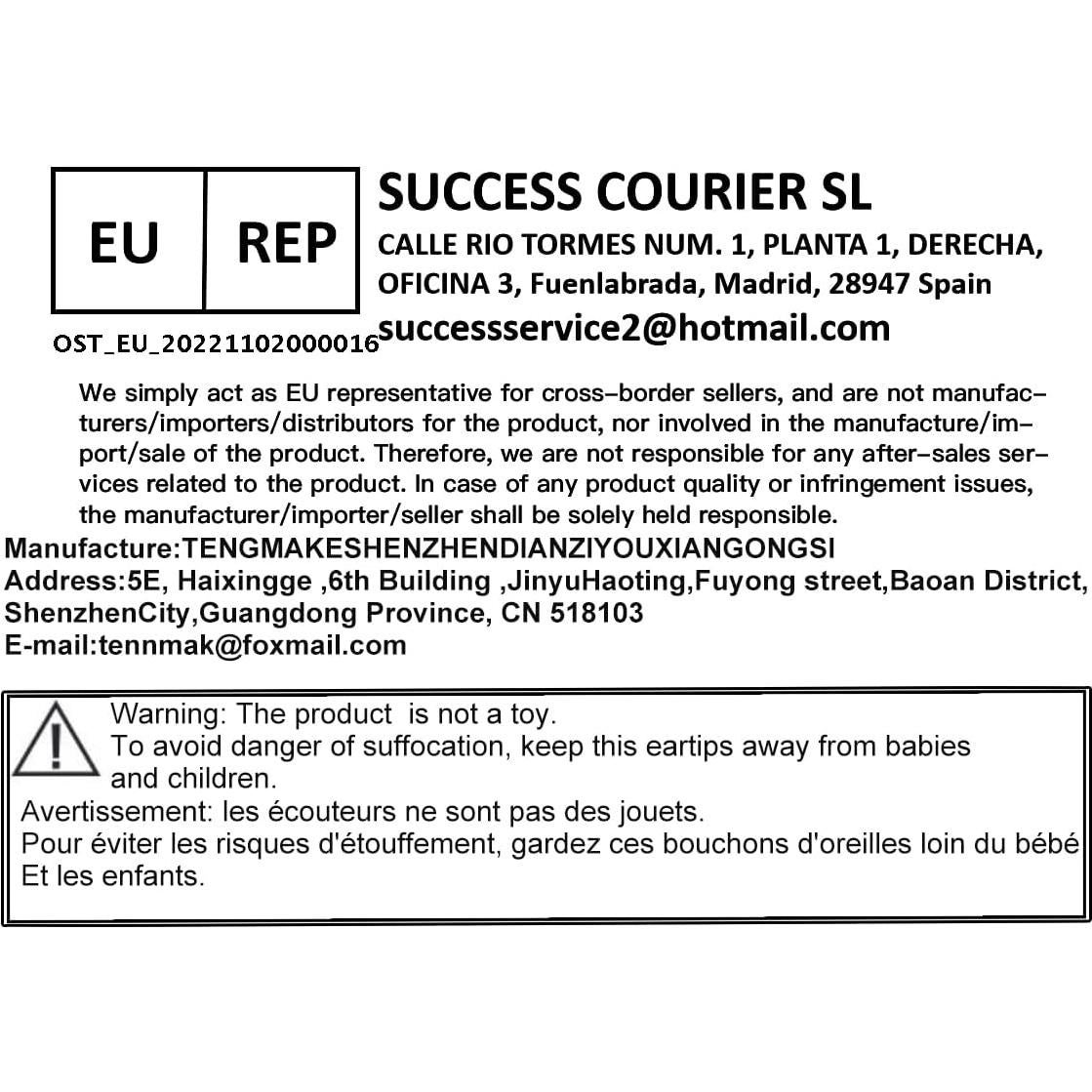 Puntas de oído TENNMAK A1 para auriculares inalámbricos - 6 pares