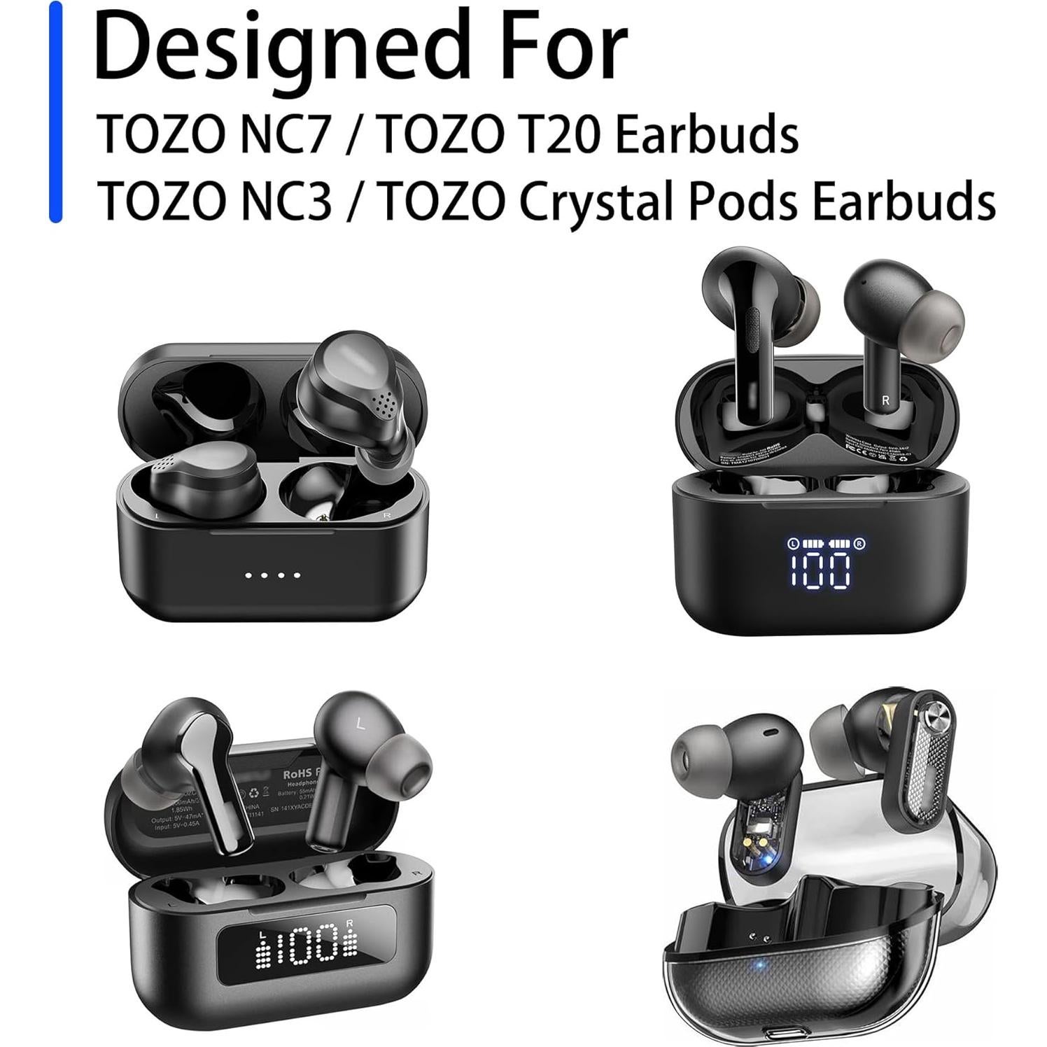 Consejos de oído de silicona TOZO NC7/T20/NC3/Crystal Pods 6 pares