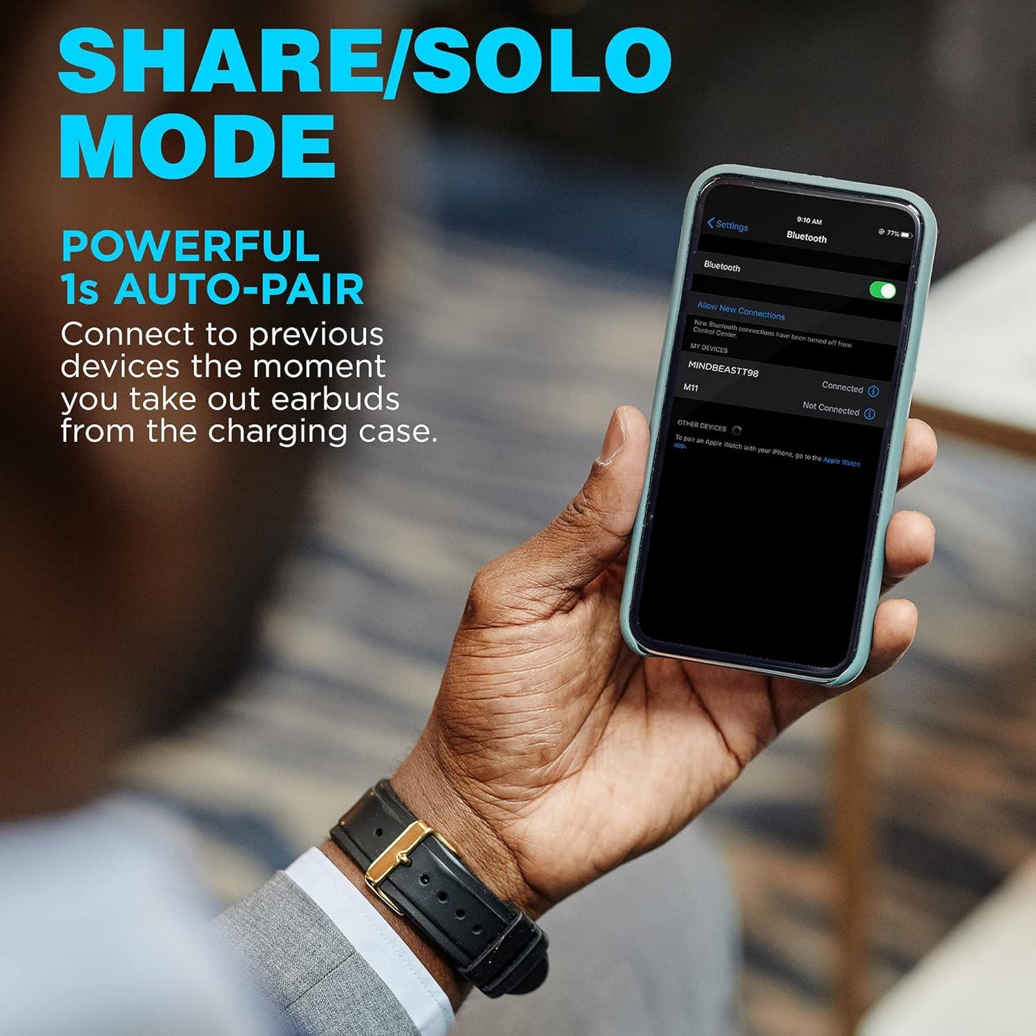 Auriculares Inalámbricos Bluetooth MINDBEAST T98 - Cancelación de Ruido, IPX5, 36h Batería