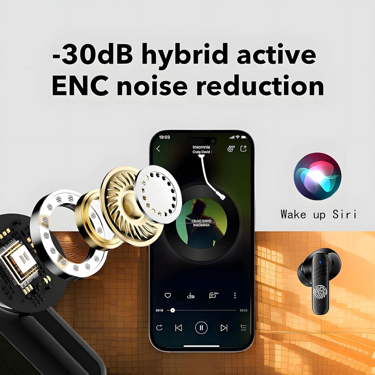 Auriculares Inalámbricos Newmine LX-50 con Cancelación de Ruido 30dB