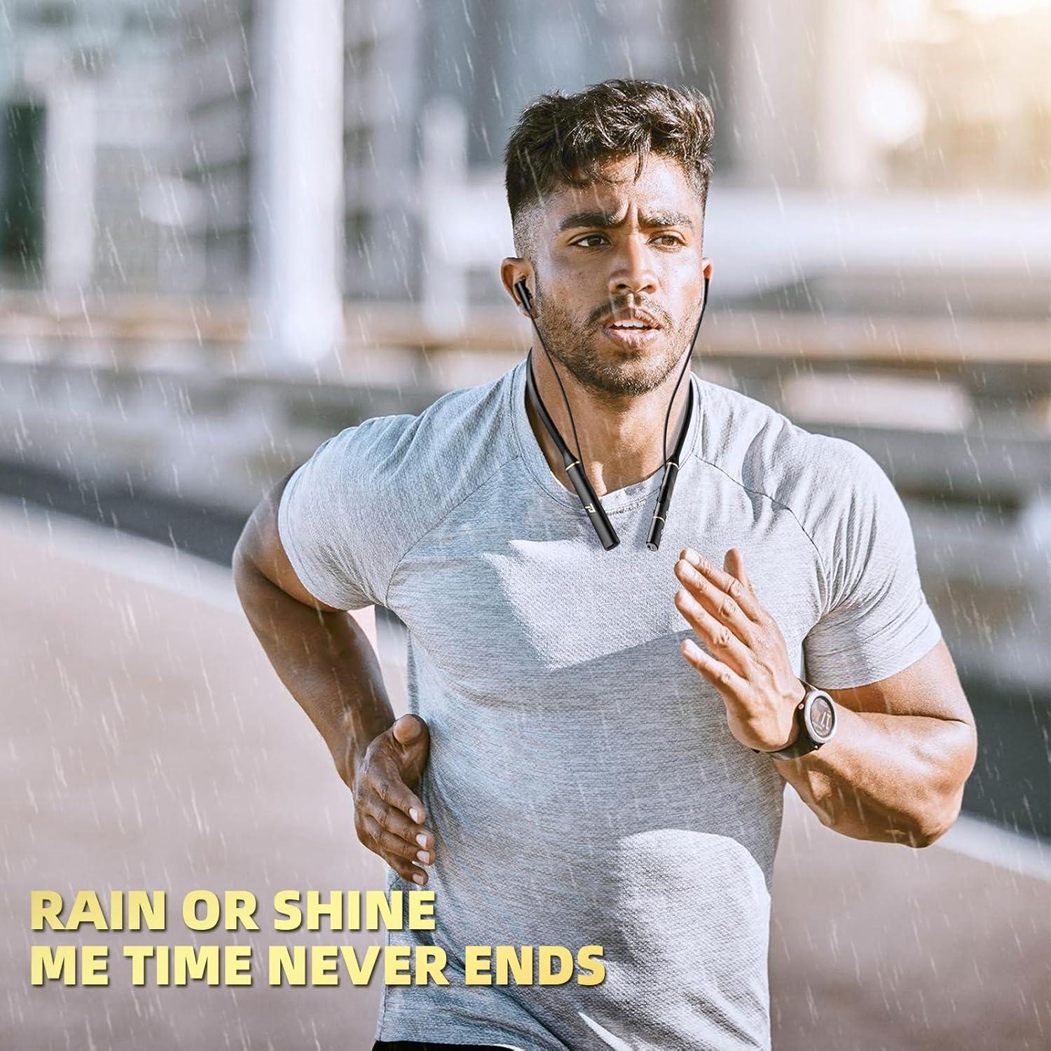 Auriculares Bluetooth Promise A12 con banda para el cuello - 60 horas de batería, carga rápida, cancelación de ruido