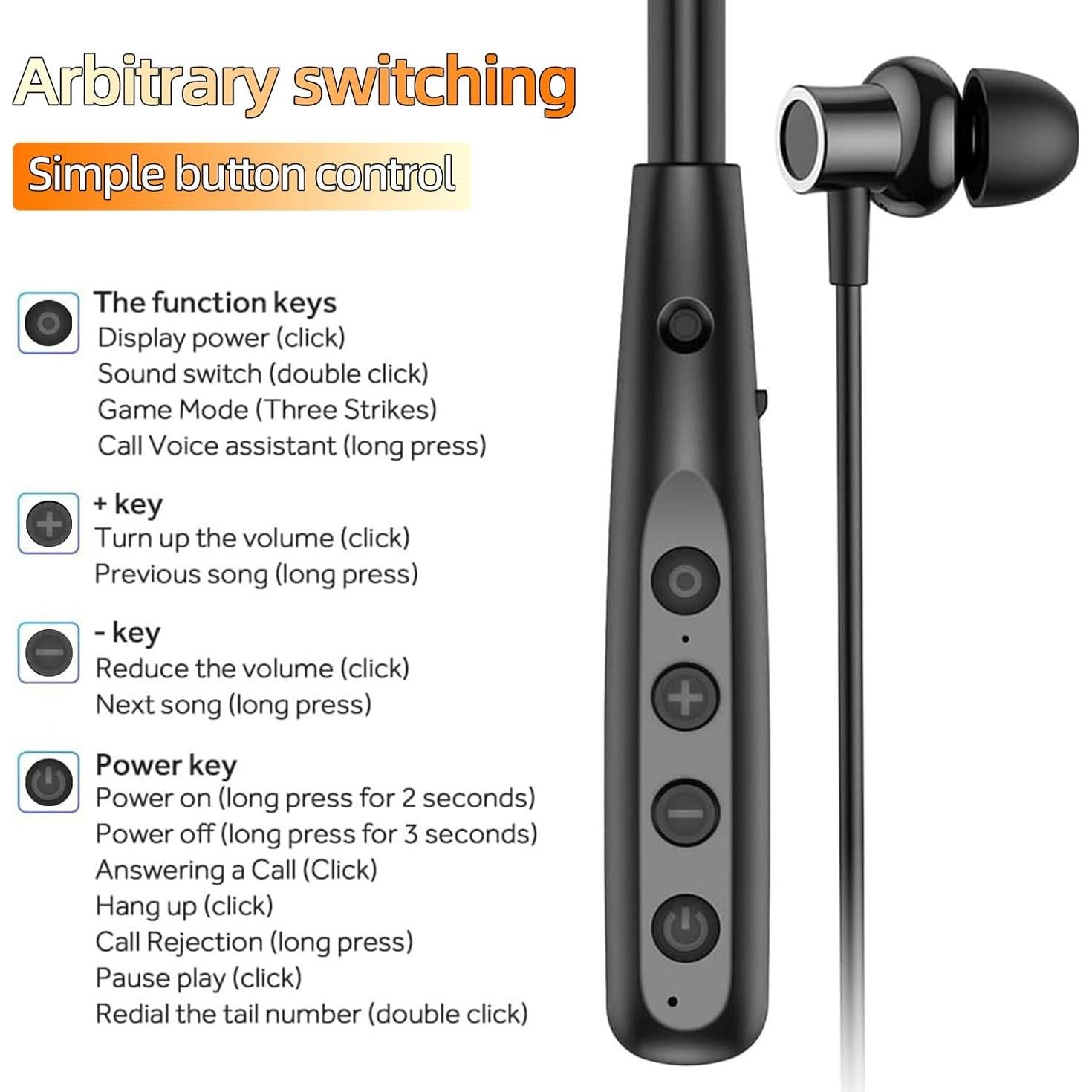 Auriculares Bluetooth Kinobo Y10 con cuello IPX7 100h HiFi