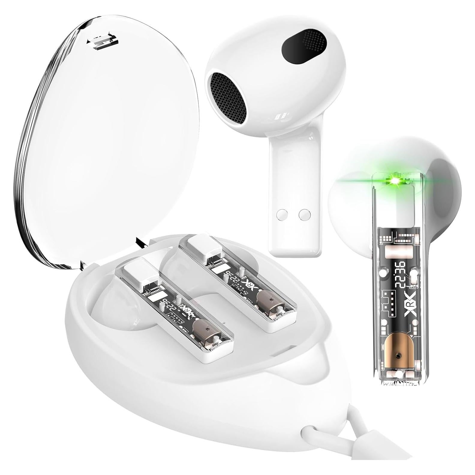 Auriculares Inalámbricos aigo TK03 Bluetooth 5.4 con Estuche Blanco