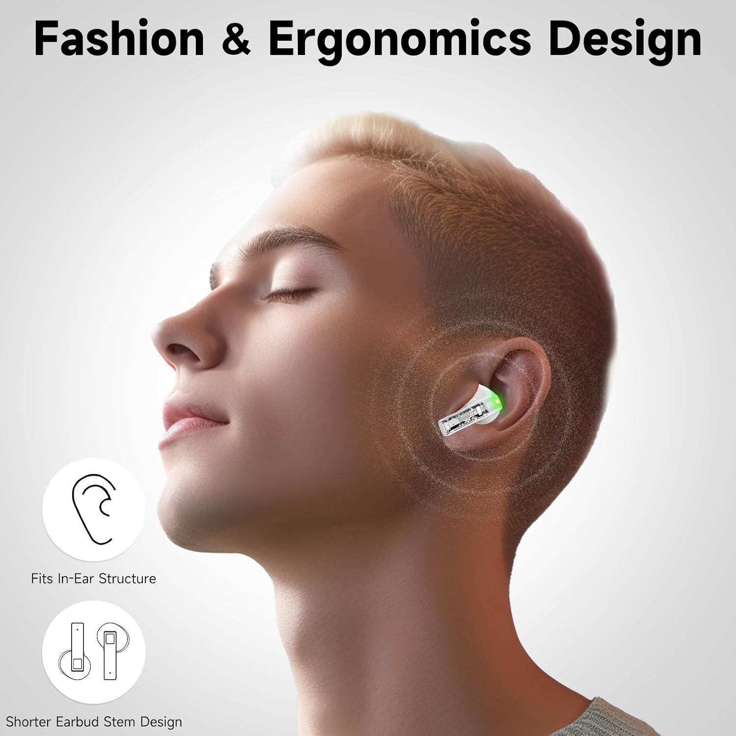 Auriculares Inalámbricos aigo TK03 Bluetooth 5.4 con Estuche Blanco