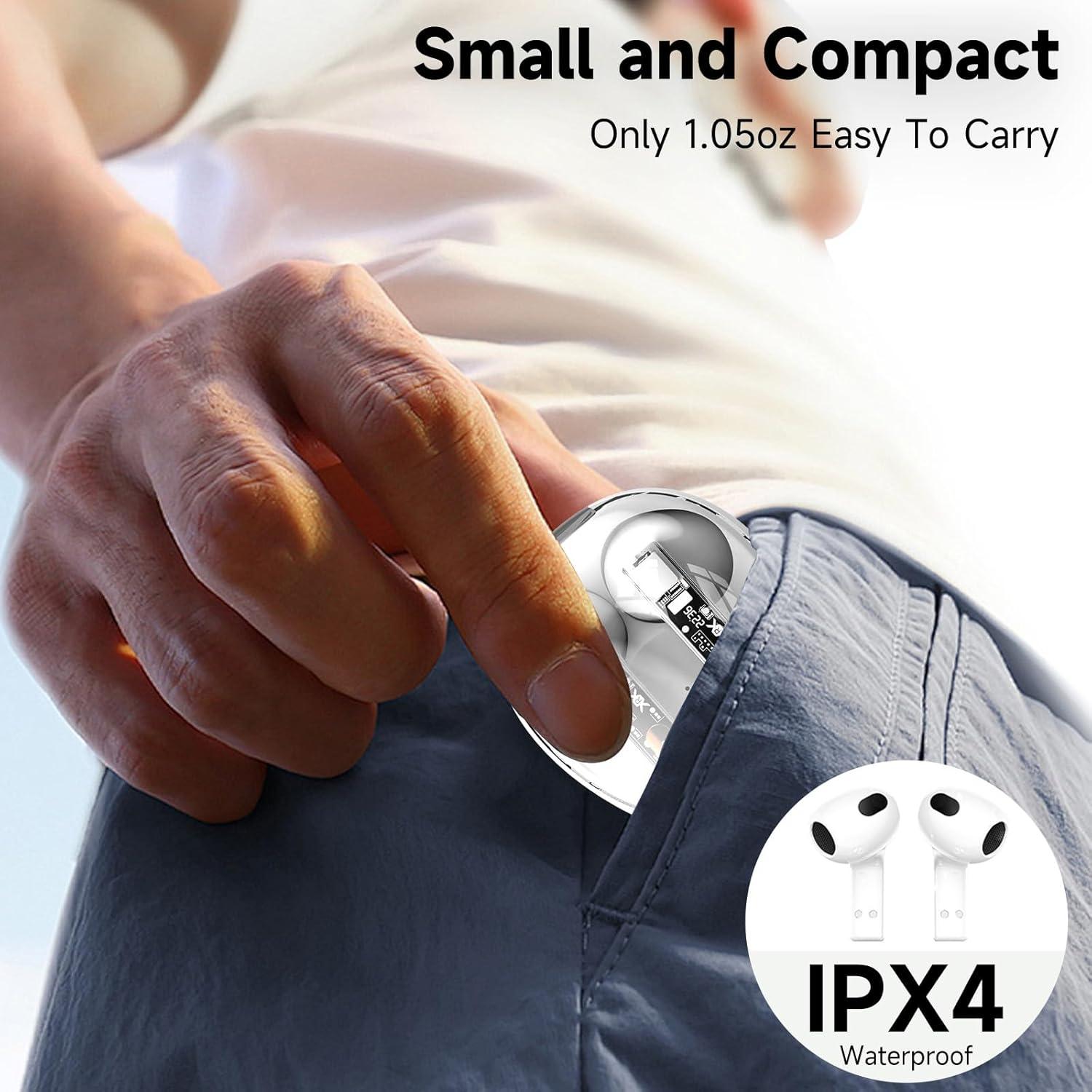 Auriculares Inalámbricos aigo TK03 Bluetooth 5.4 con Estuche Blanco