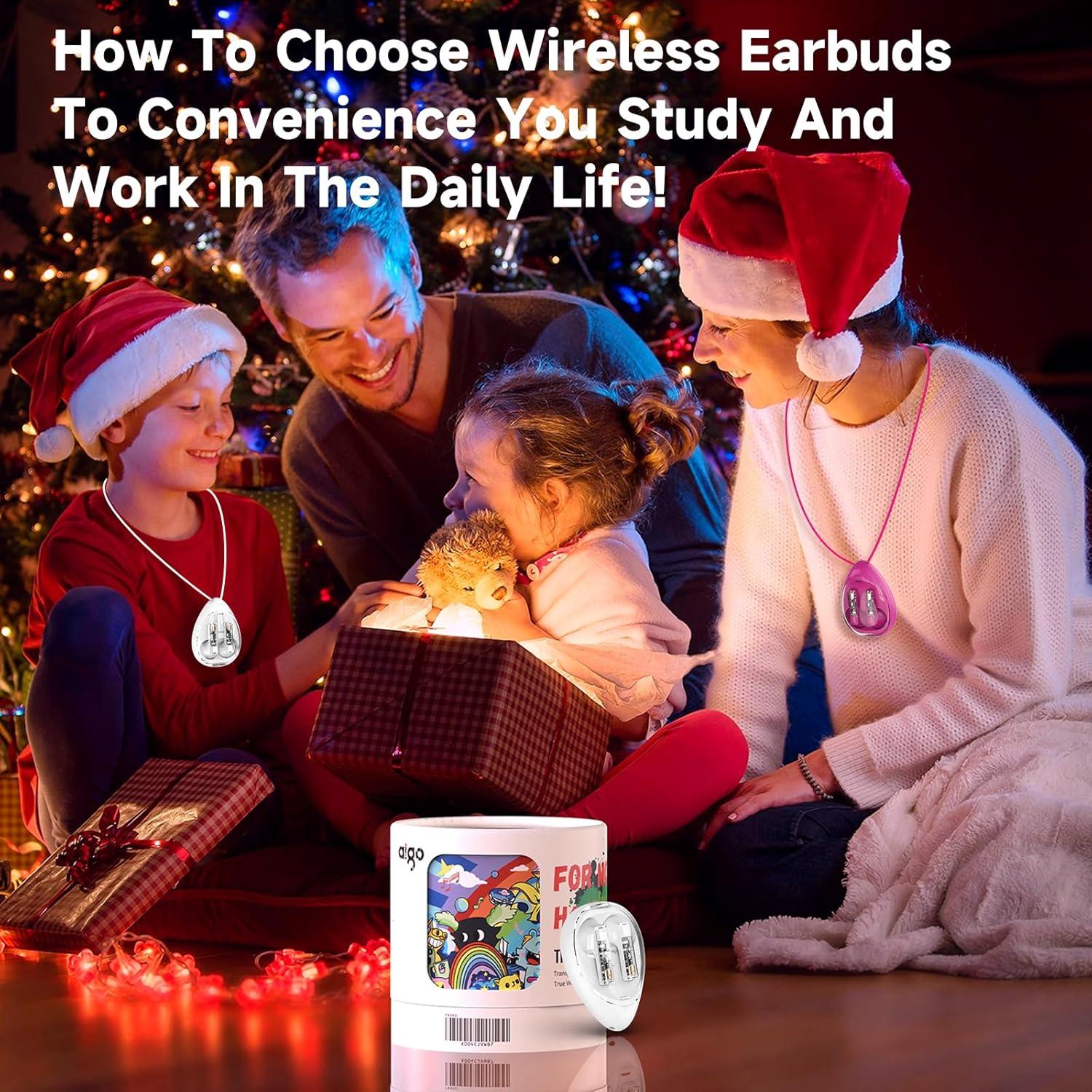 Auriculares Inalámbricos aigo TK03 Bluetooth 5.4 con Estuche Blanco