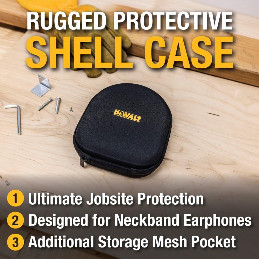 Auriculares Bluetooth DEWALT Edición Negra 2-en-1 + Funda EVA