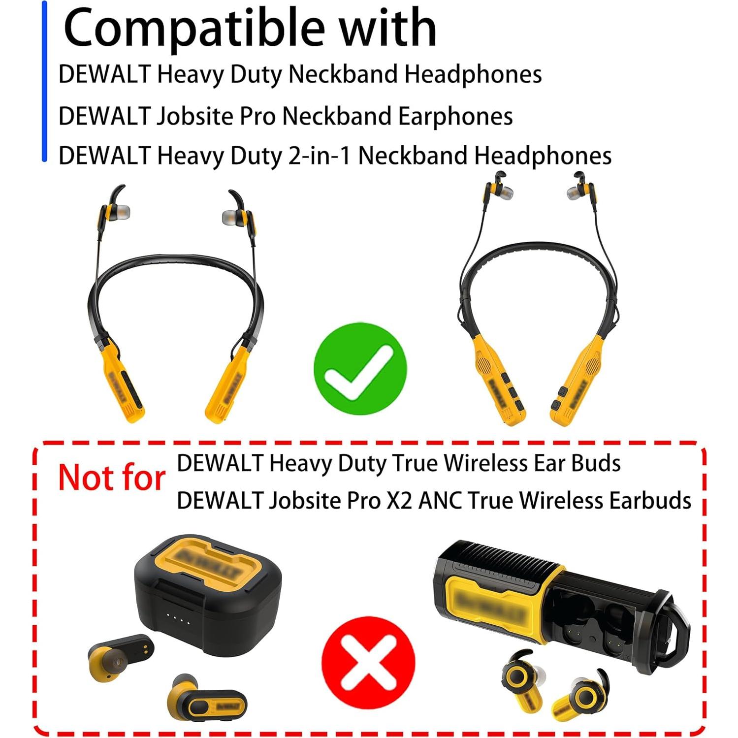Puntas de Silicona para Auriculares Dewalt 2-en-1 Bluetooth S/M/L