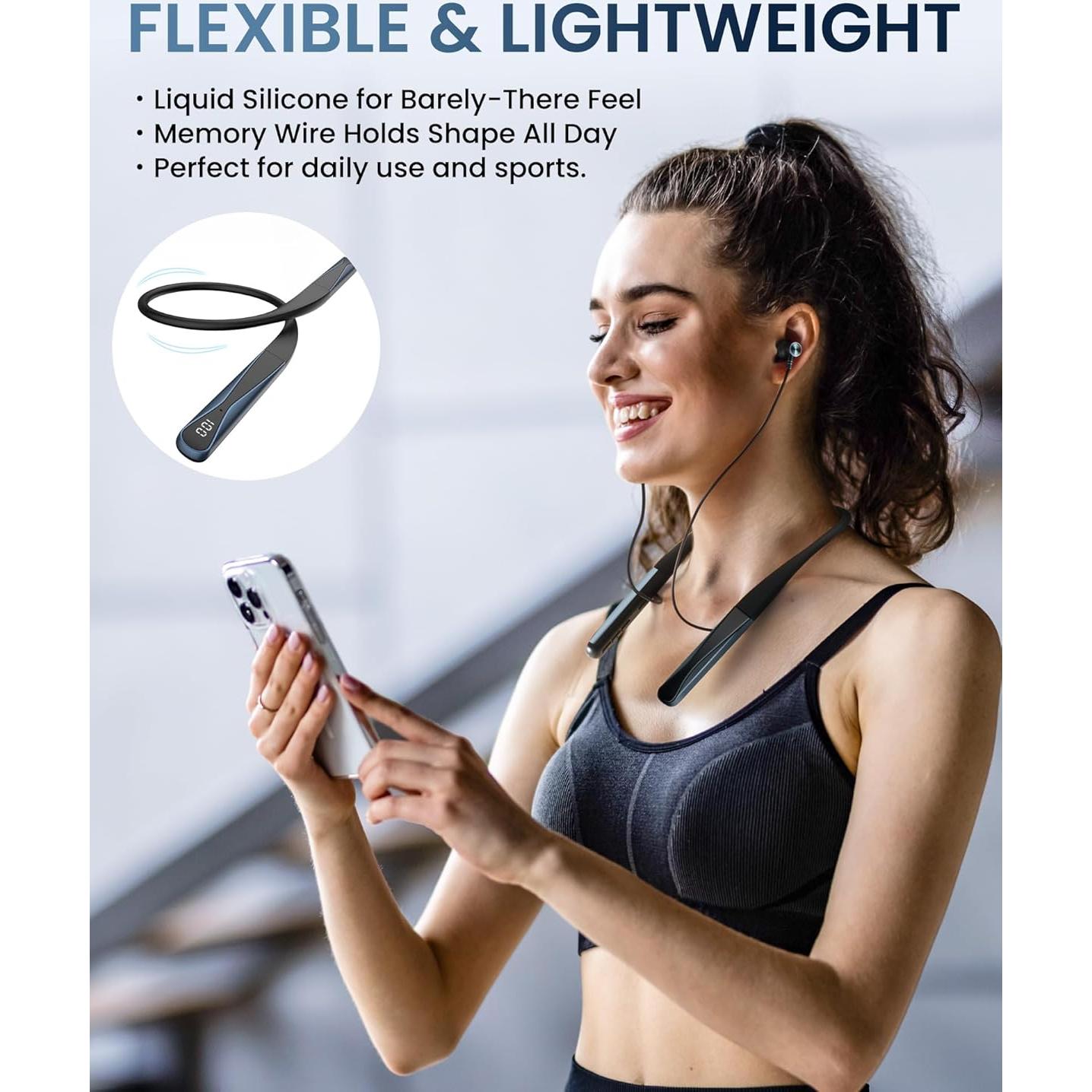 Auriculares Bluetooth 5.4 LAMA con cuello, impermeables y ANC