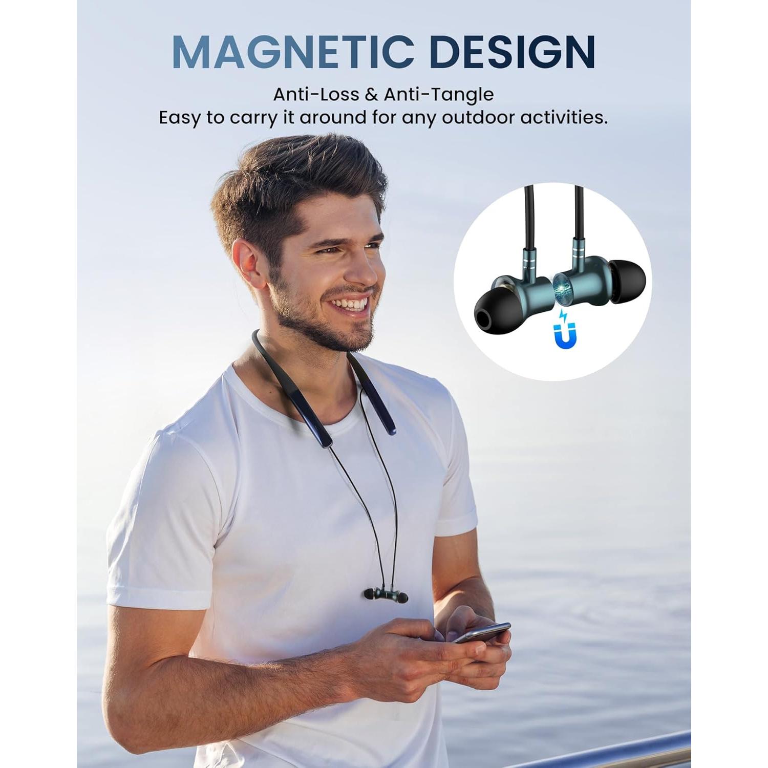 Auriculares Bluetooth 5.4 LAMA con cuello, impermeables y ANC
