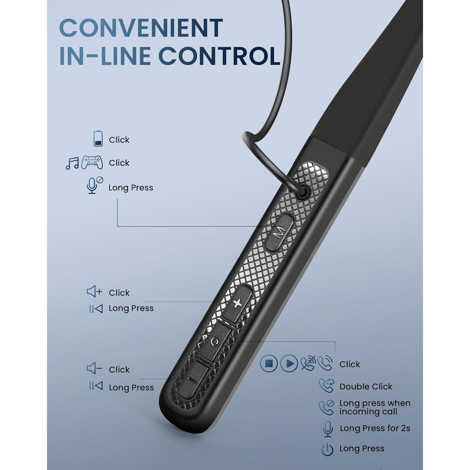 Auriculares Bluetooth 5.4 LAMA con cuello, impermeables y ANC