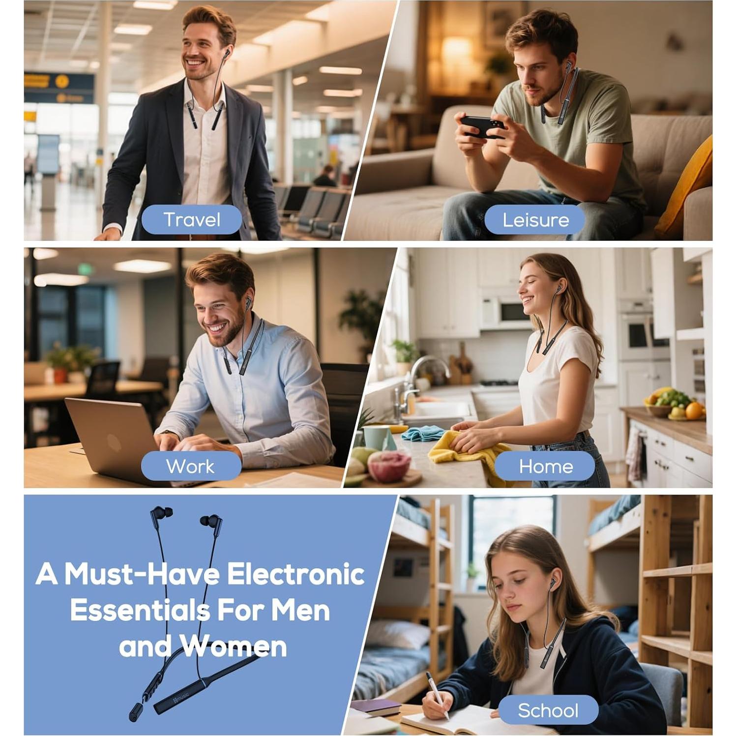 Auriculares Inalámbricos Bluetooth Hmusic A3 con Banda de Cuello