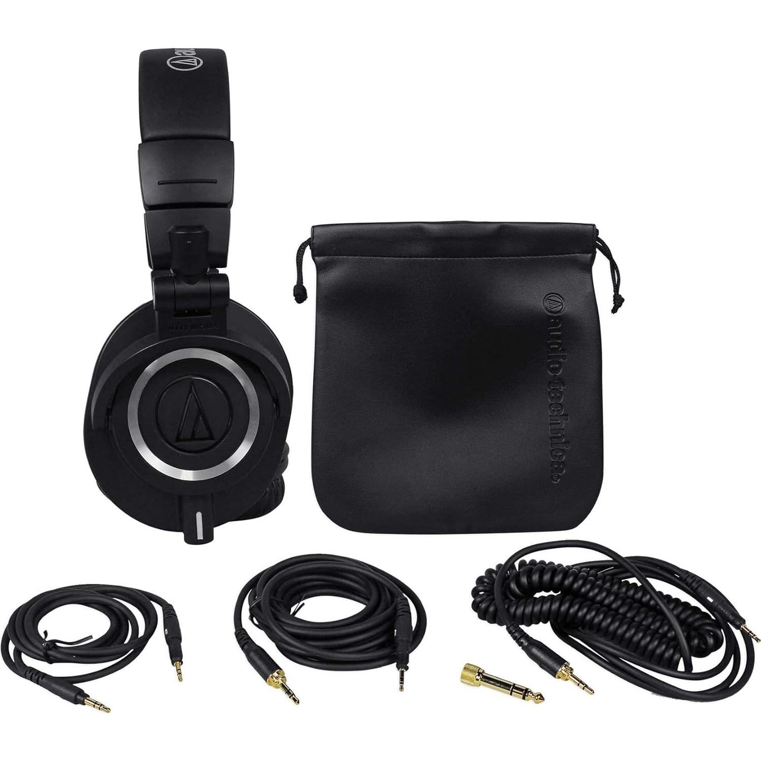 Auriculares de Estudio ATH-M50X + 2 Micrófonos Rockville RMC-XLR