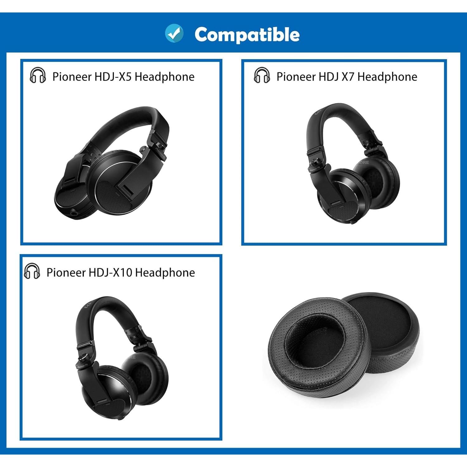 Almohadillas Transpirables DowiTech para Auriculares Pioneer HDJ-X5 X7 X10