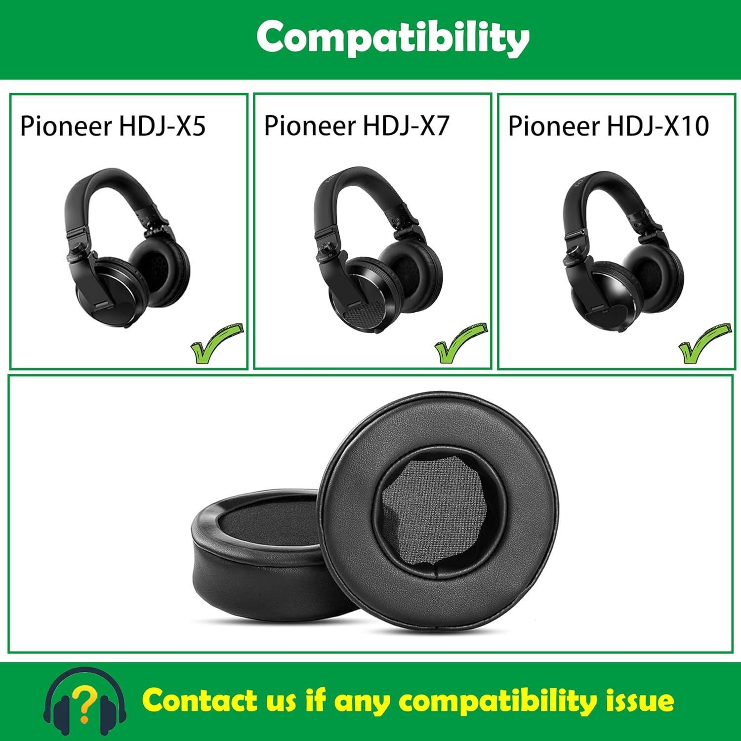Cojines de oído ACCOUTA para auriculares Pioneer HDJ-X5 HDJ-X7 HDJ-X10