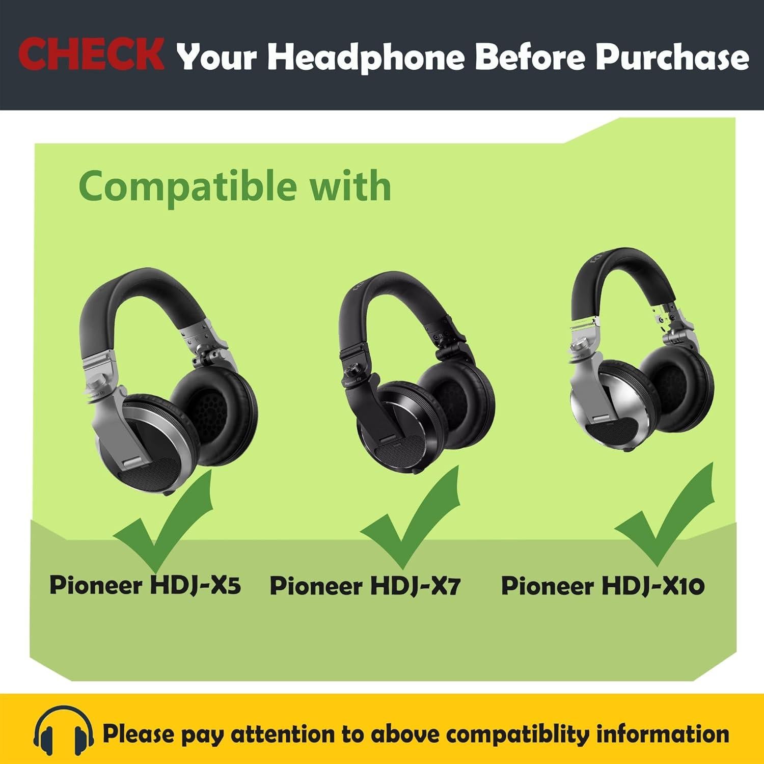 Almohadillas de Reemplazo Pioneer HDJ-X5/X7/X10 Cuero de Proteína