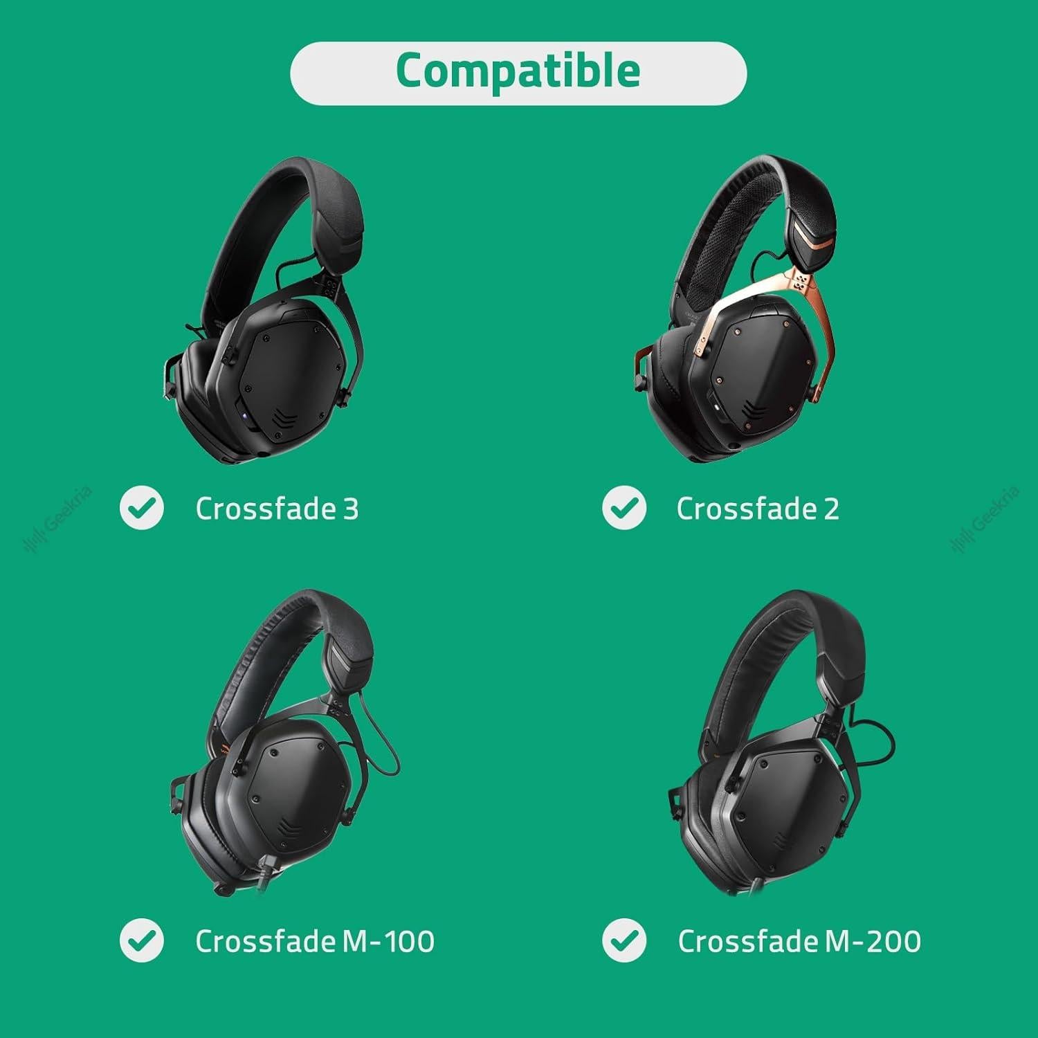 Cable de Audio GEEKRIA 3.5mm para Auriculares V-MODA 1.2m