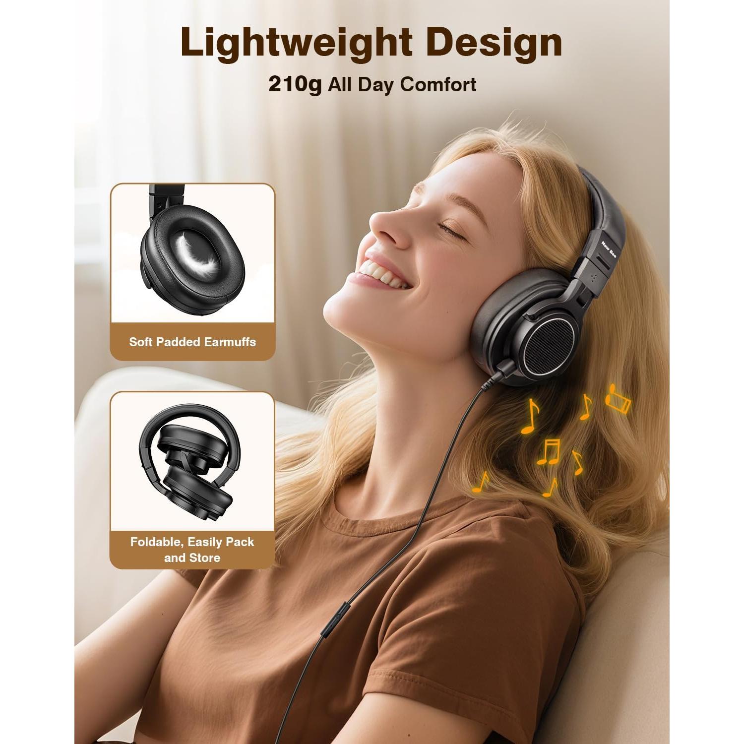 Auriculares New Bee DH81 DJ 50mm con Conectores 3.5mm y 6.35mm