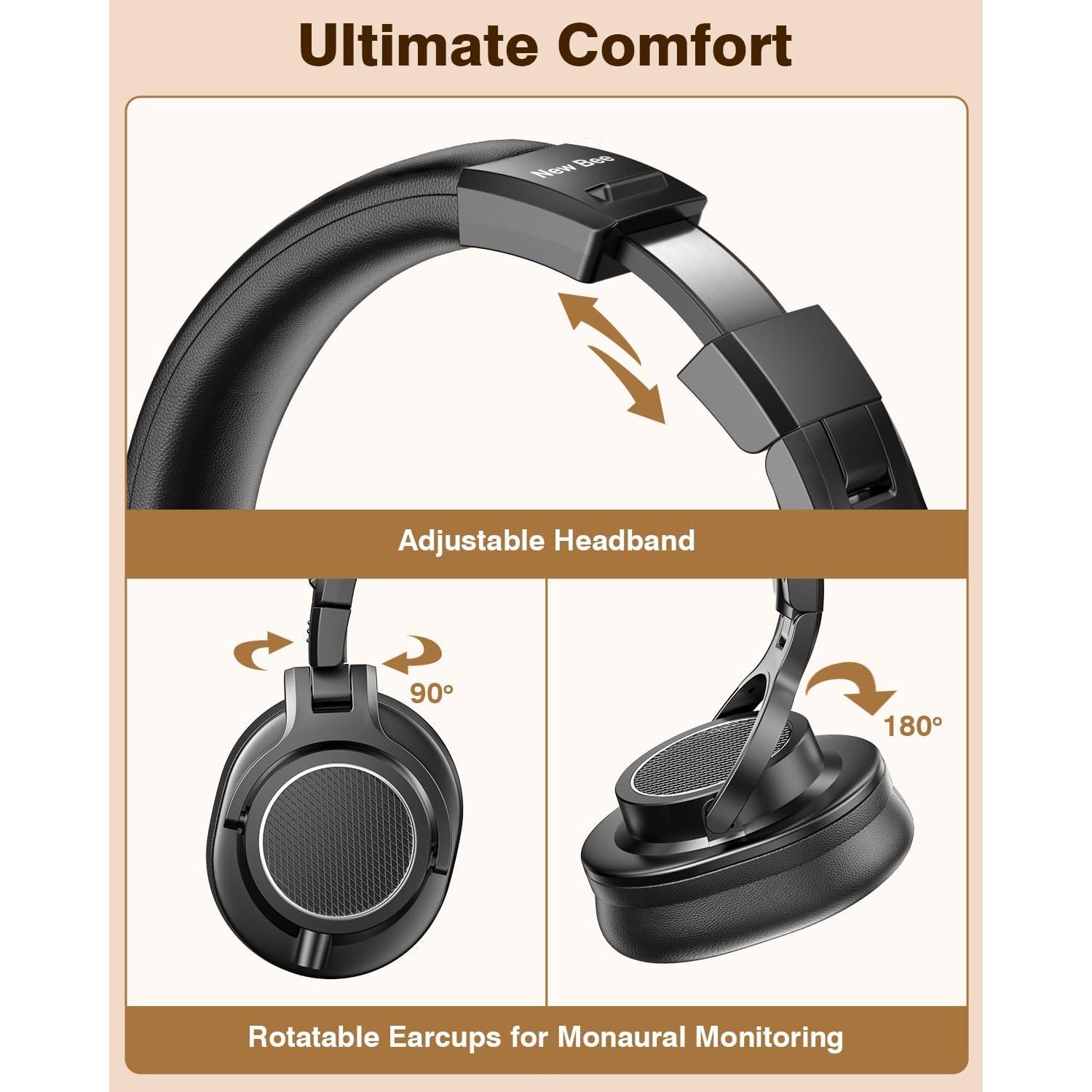 Auriculares New Bee DH81 DJ 50mm con Conectores 3.5mm y 6.35mm