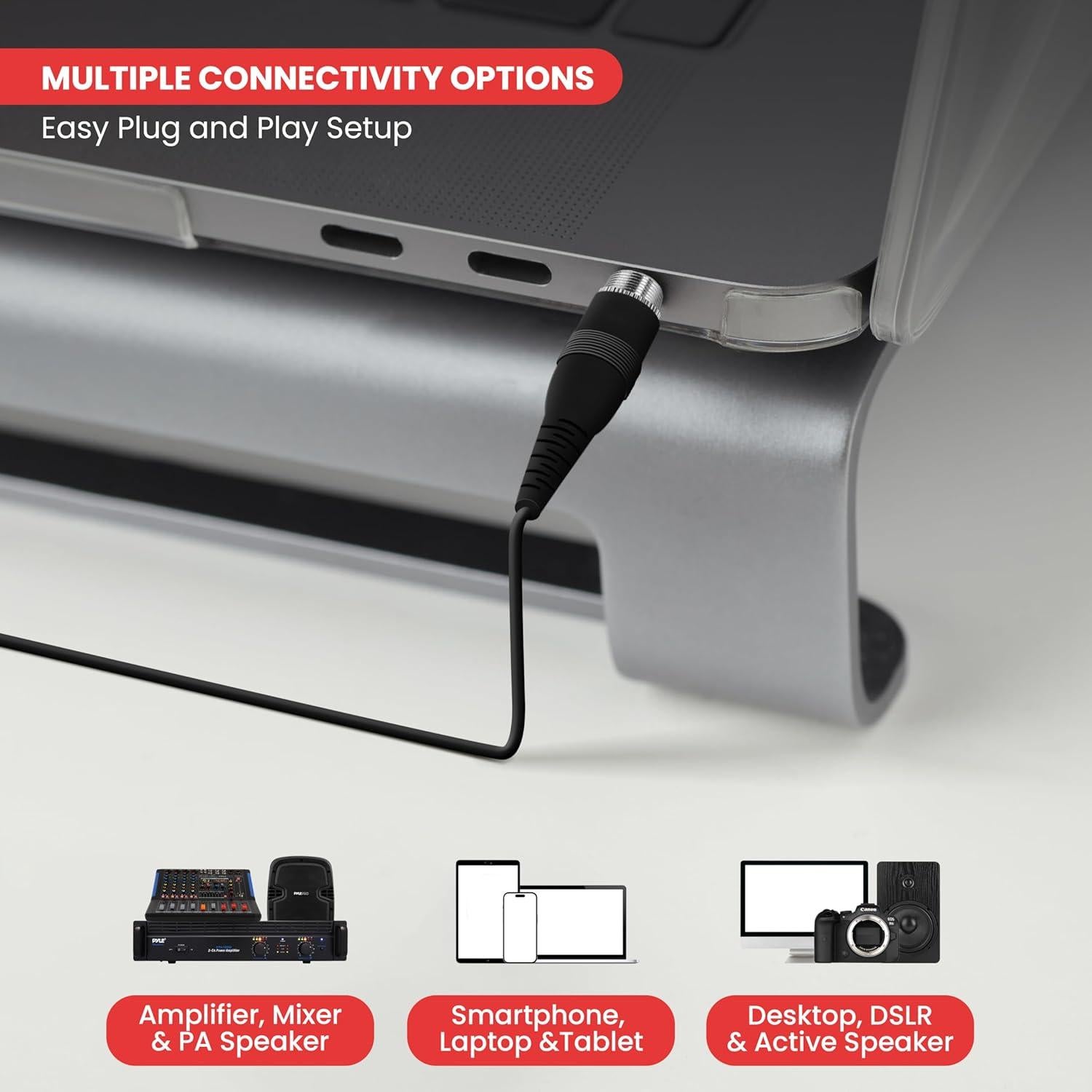 Micrófono de Auricular Pyle Pro PLM31 Cardioide 1.2m Negro