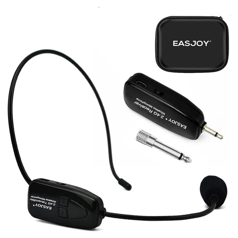 Micrófono Inalámbrico 2.4G EASJOY Auricular y Mano Recargable