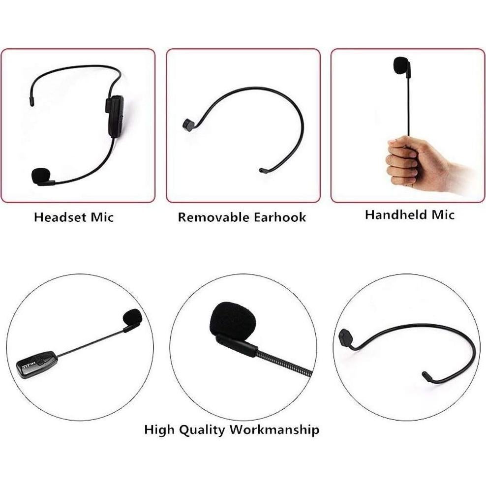 Micrófono Inalámbrico 2.4G EASJOY Auricular y Mano Recargable