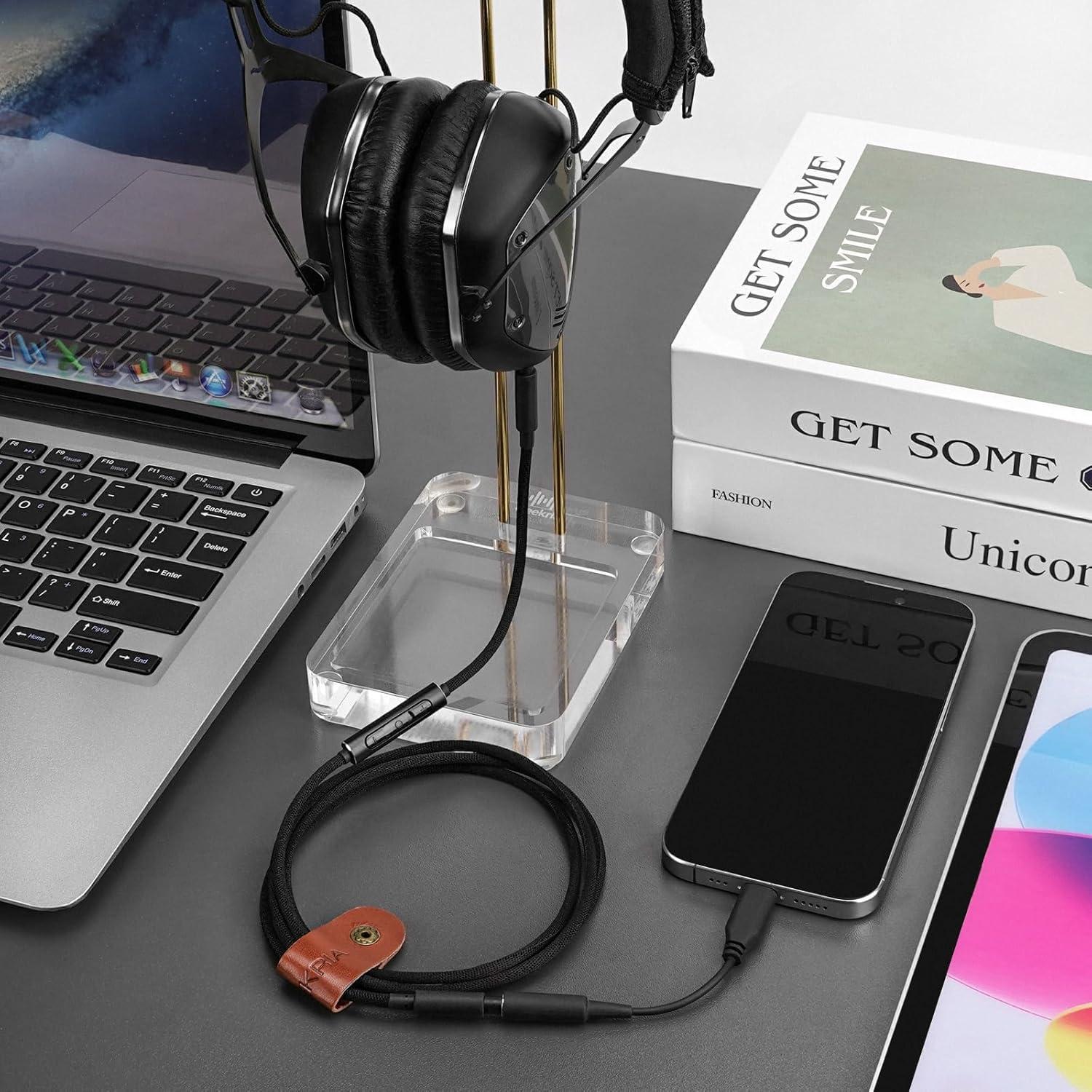 Cable de Audio GEEKRIA 3.5mm con Micrófono y Control de Volumen 1.2m